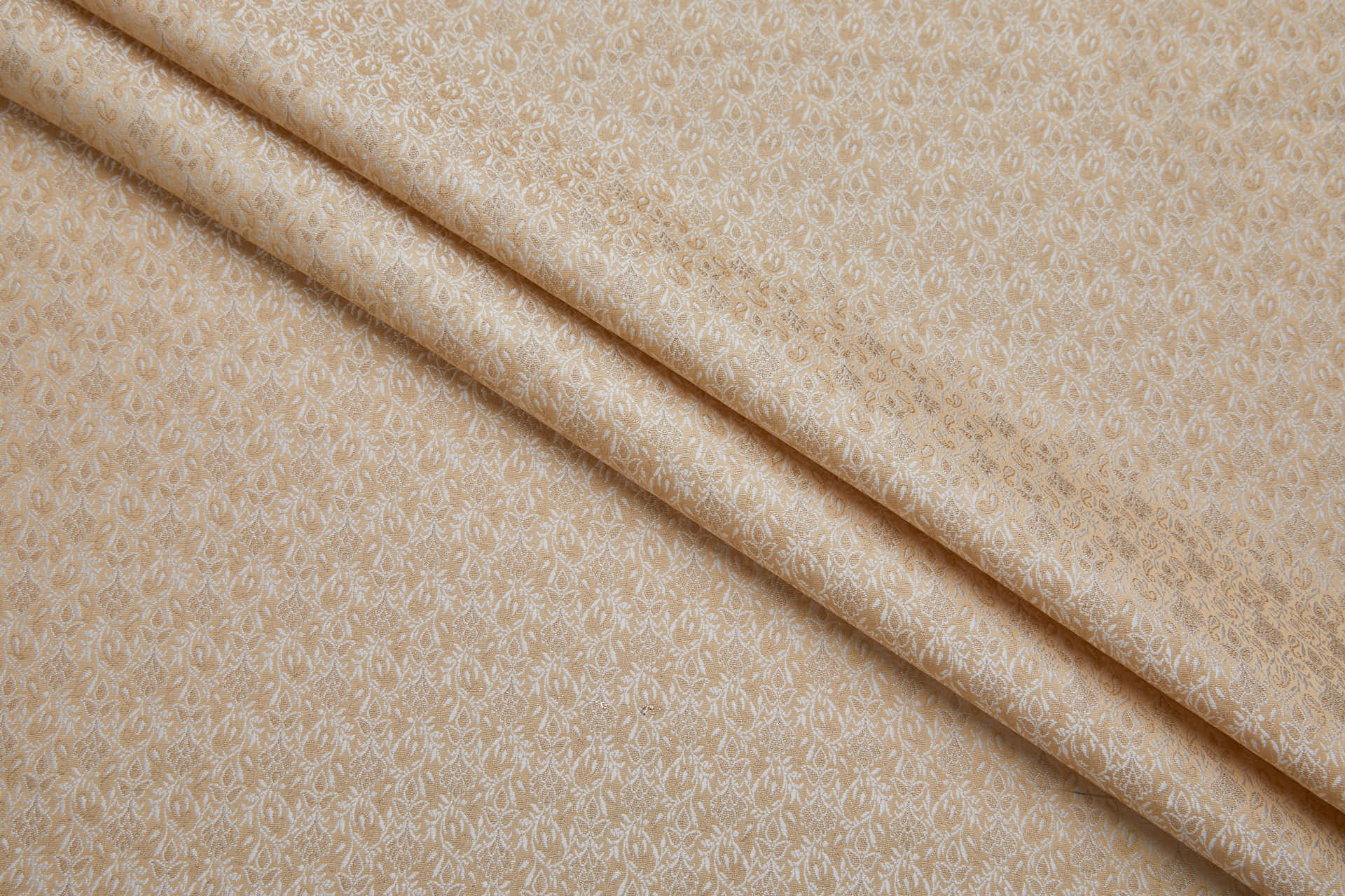Small Pattern Banaras Brocade - Cream, Ivory & Gold fabric, image 3 of 9