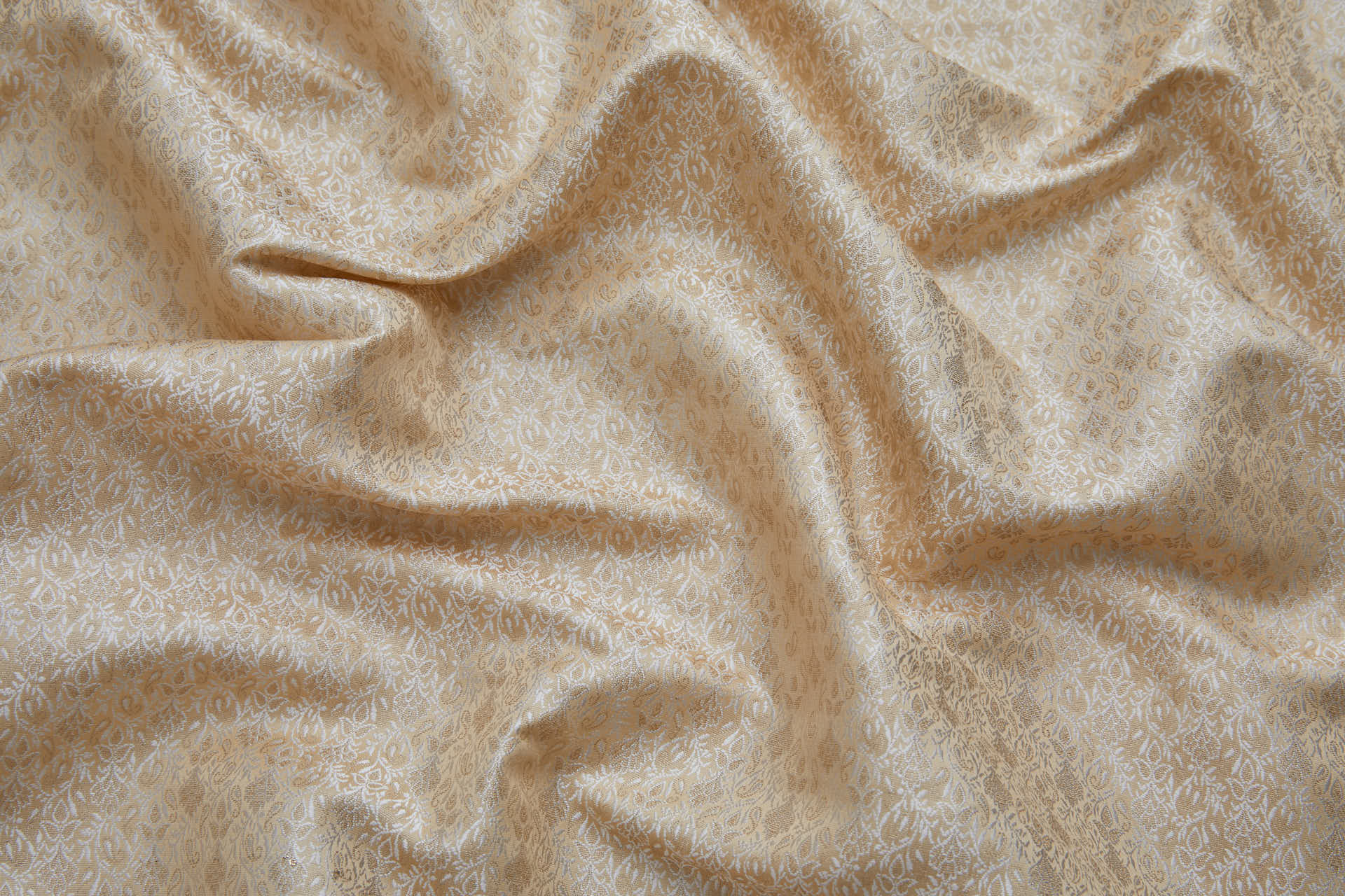 Small Pattern Banaras Brocade - Cream, Ivory & Gold fabric, image 6 of 9
