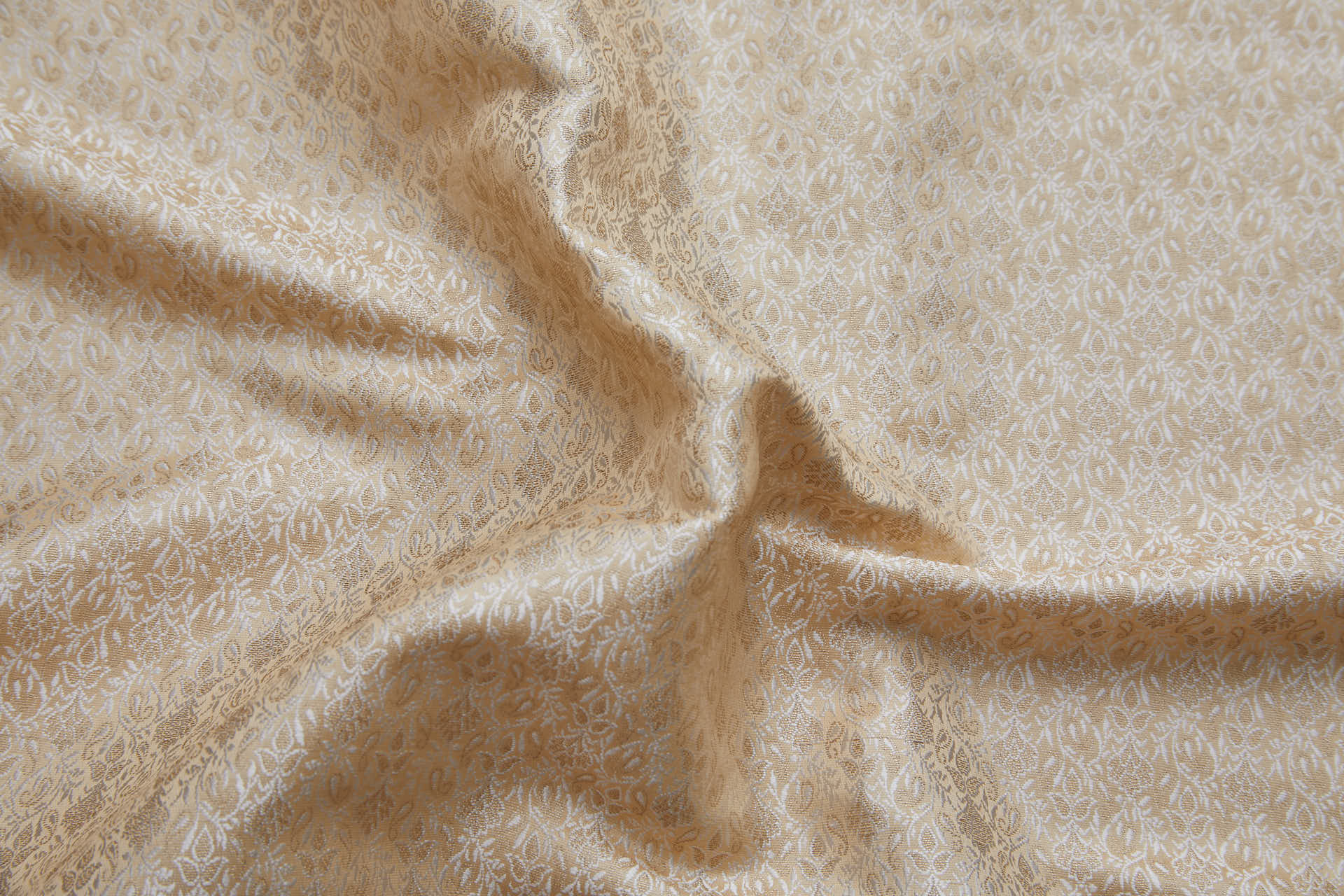 Small Pattern Banaras Brocade - Cream, Ivory & Gold fabric, image 2 of 9