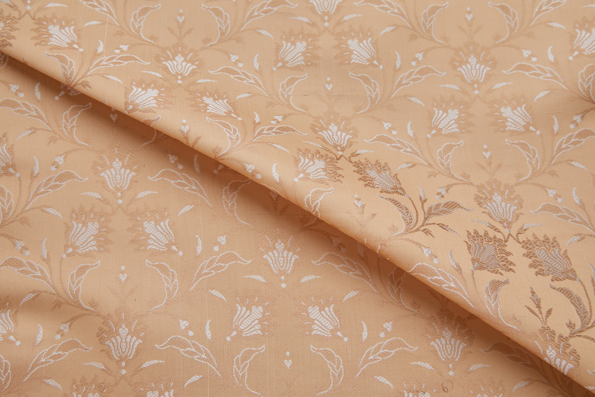 Banaras Brocade - Floral in Apricot Gold and Ivory fabric, image 3 of 10