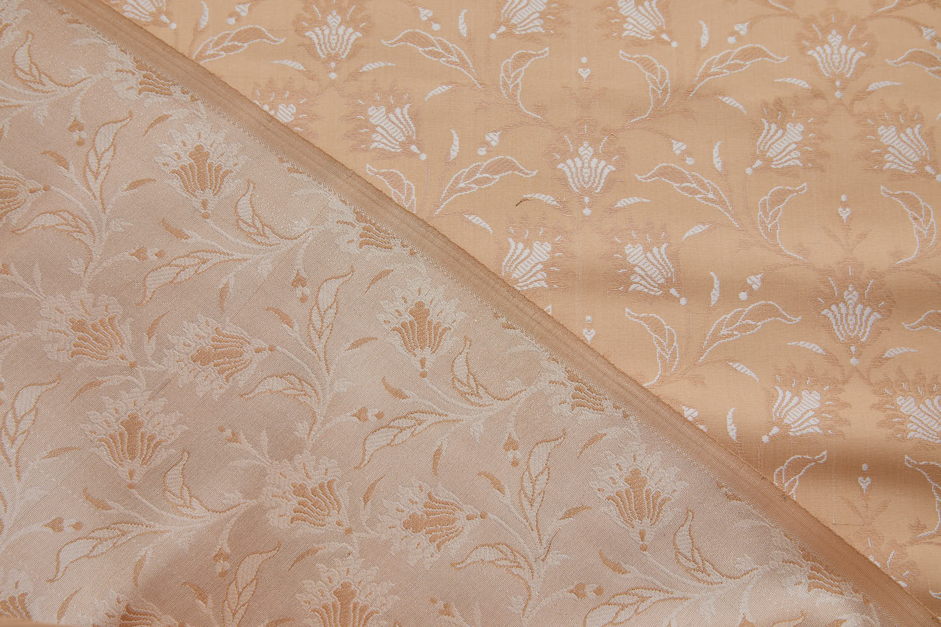 Banaras Brocade - Floral in Apricot Gold and Ivory fabric, image 8 of 10