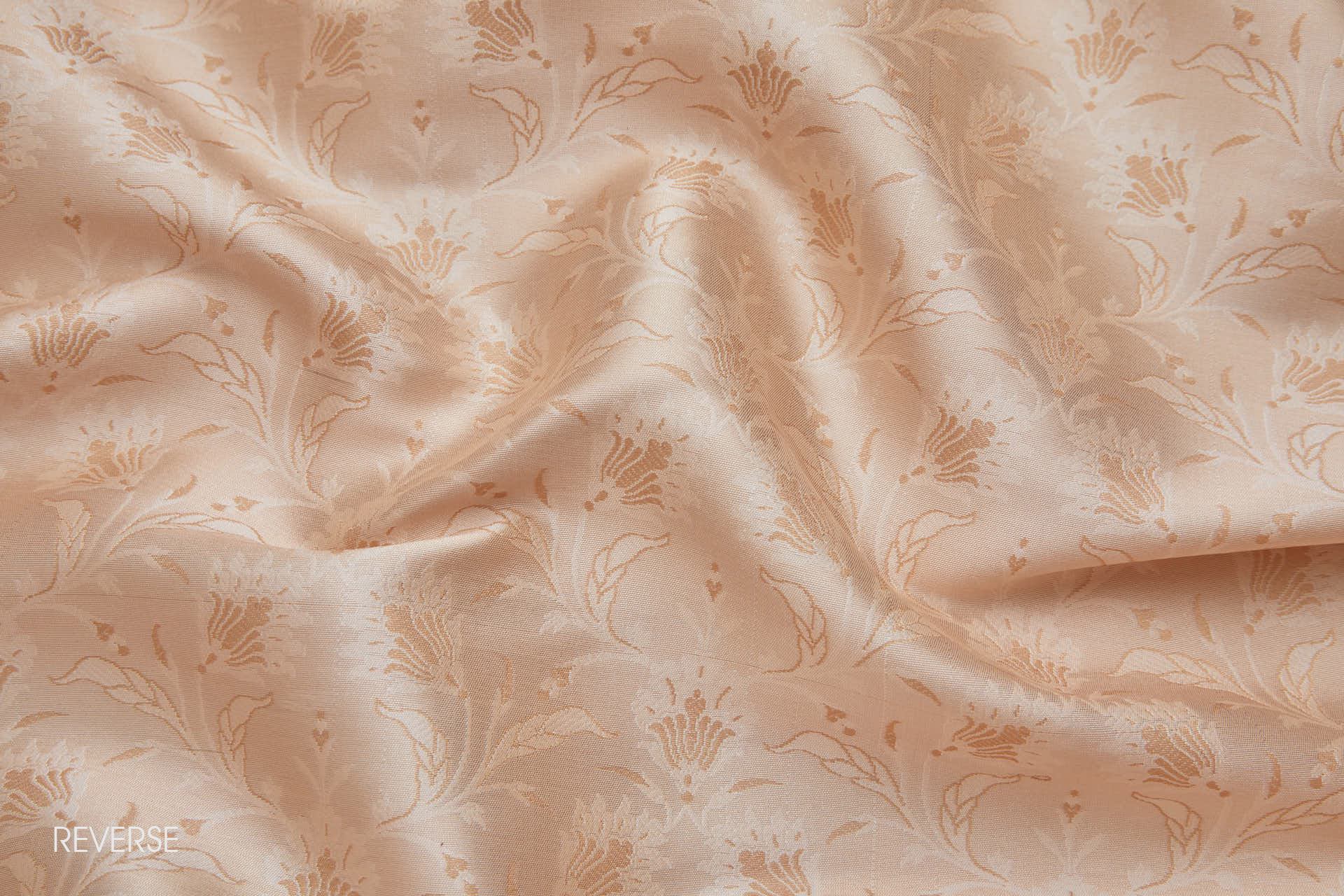 Banaras Brocade - Floral in Apricot Gold and Ivory fabric, image 9 of 10