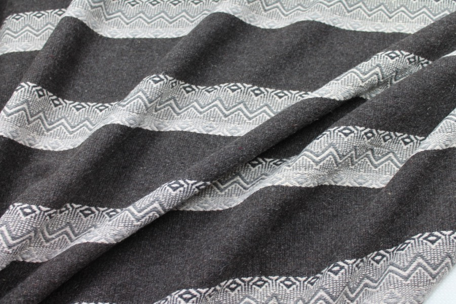 Stripe Wool - Dark Brown and Grey fabric, image 2 of 7