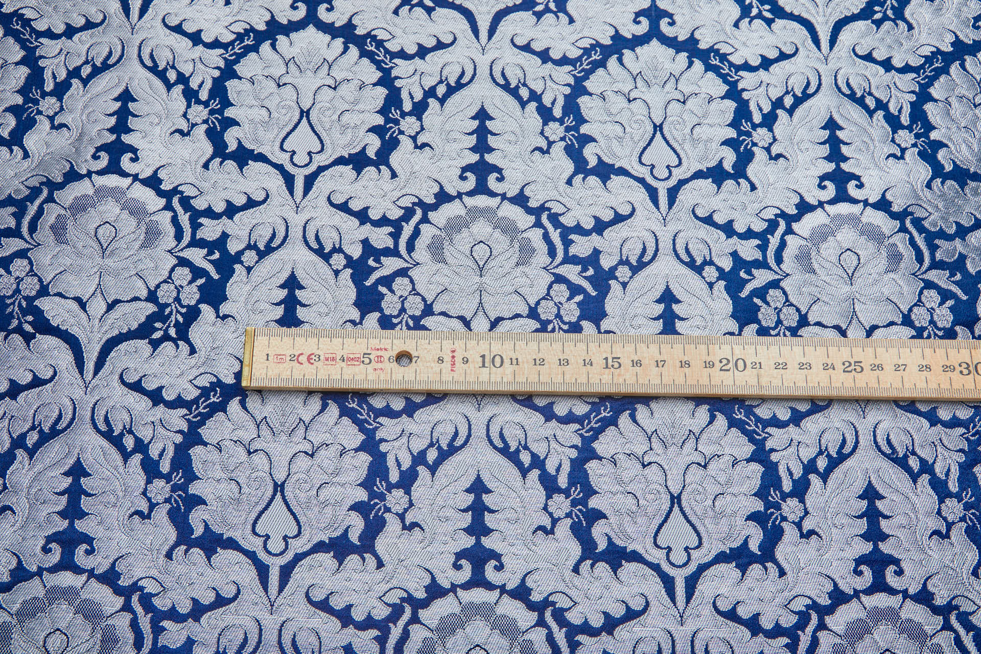 Heavy Banaras Brocade - Blue and Silver fabric, image 6 of 8