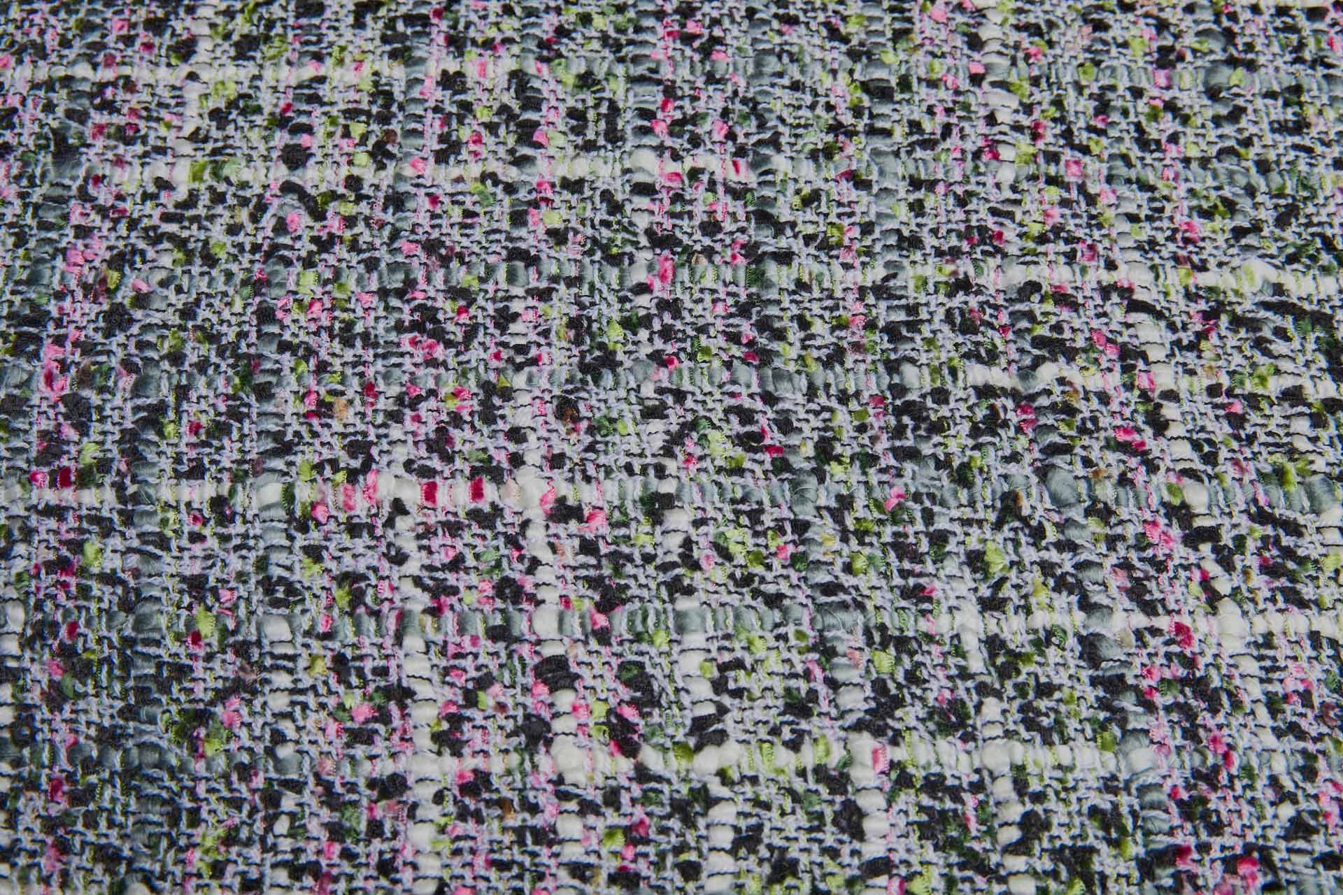 Chunky Multi Colour Chenille - Grey/Green/Pink fabric, image 5 of 5