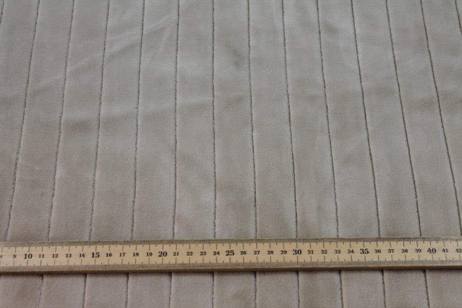 Plush Striped Cotton Velvet - Sand fabric, image 4 of 7