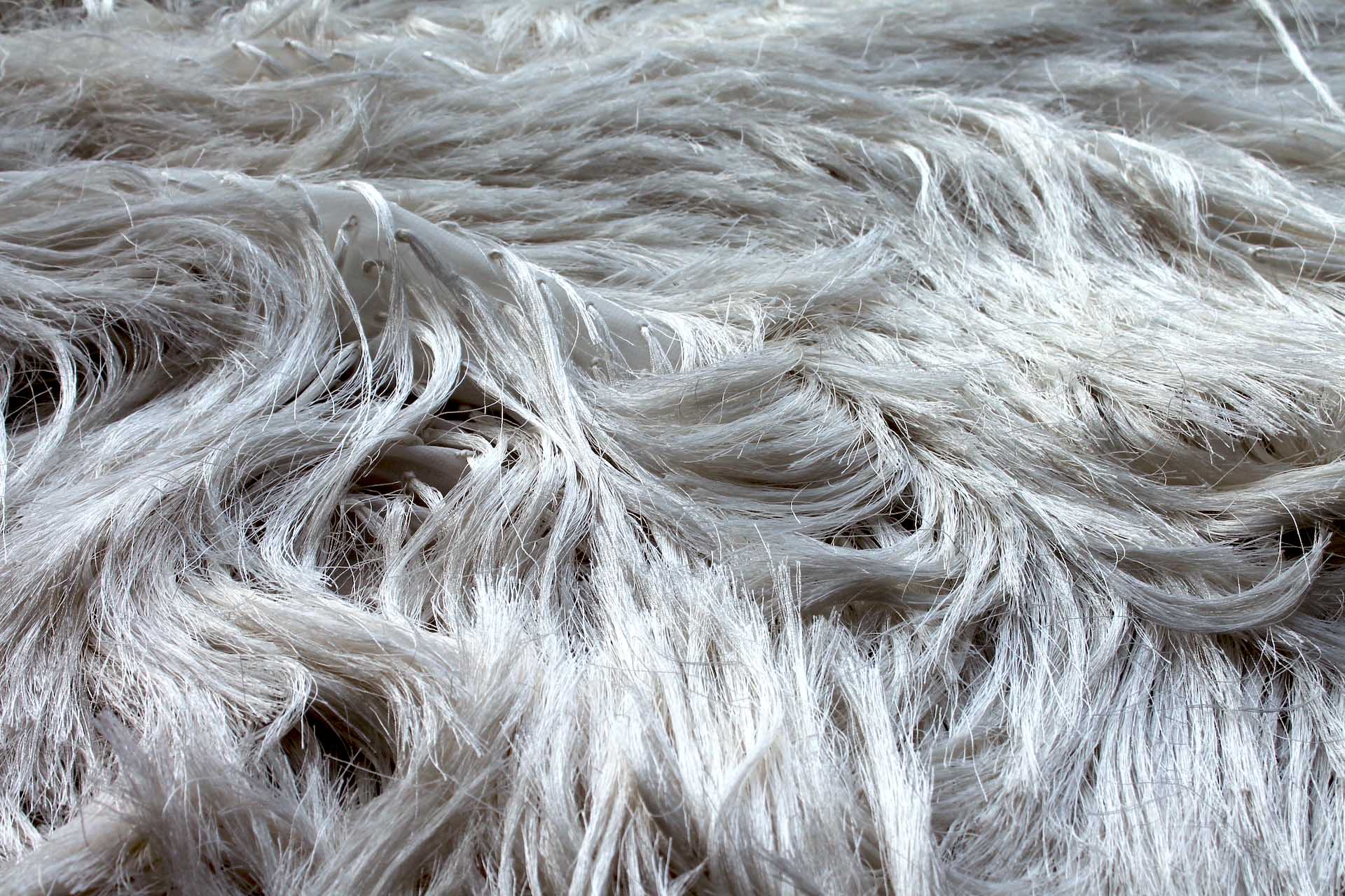 "Yeti" Viscose Fringing on Silk Chiffon - Ivory fabric, image 2 of 9