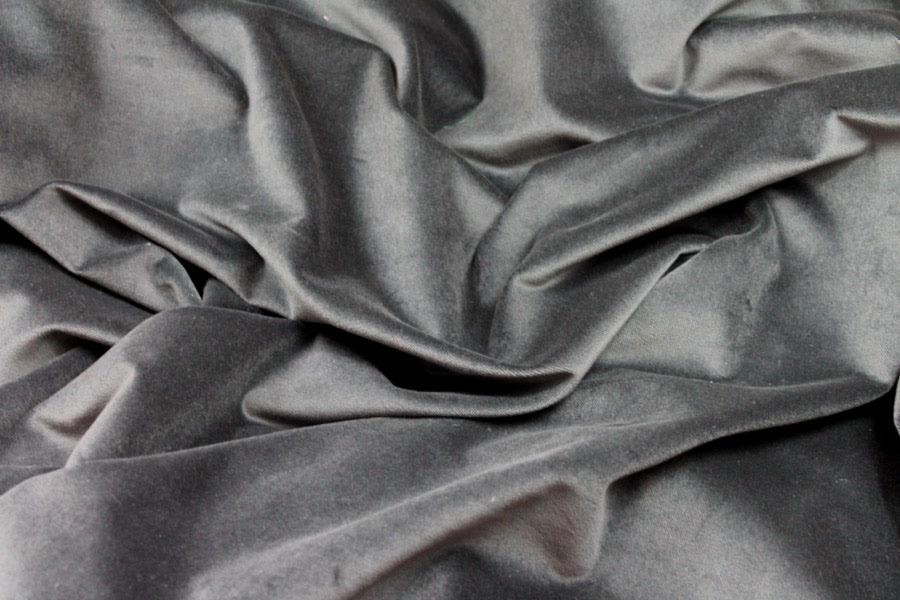 Cotton Velvet - Dark Grey fabric, image 2 of 6