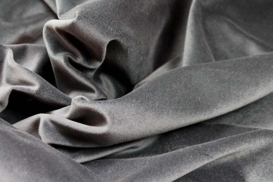 Cotton Velvet - Dark Grey fabric, image 3 of 6