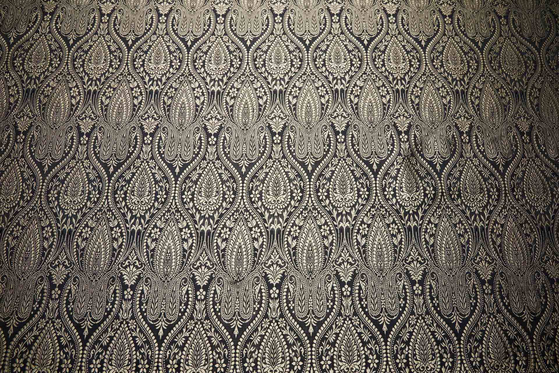Banaras Brocade - Black and Gold paisley fabric, image 11 of 11