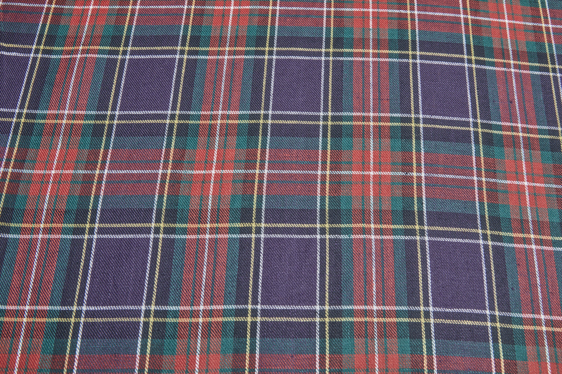 Linen Tartan - Purple, Green and Red fabric, image 2 of 8