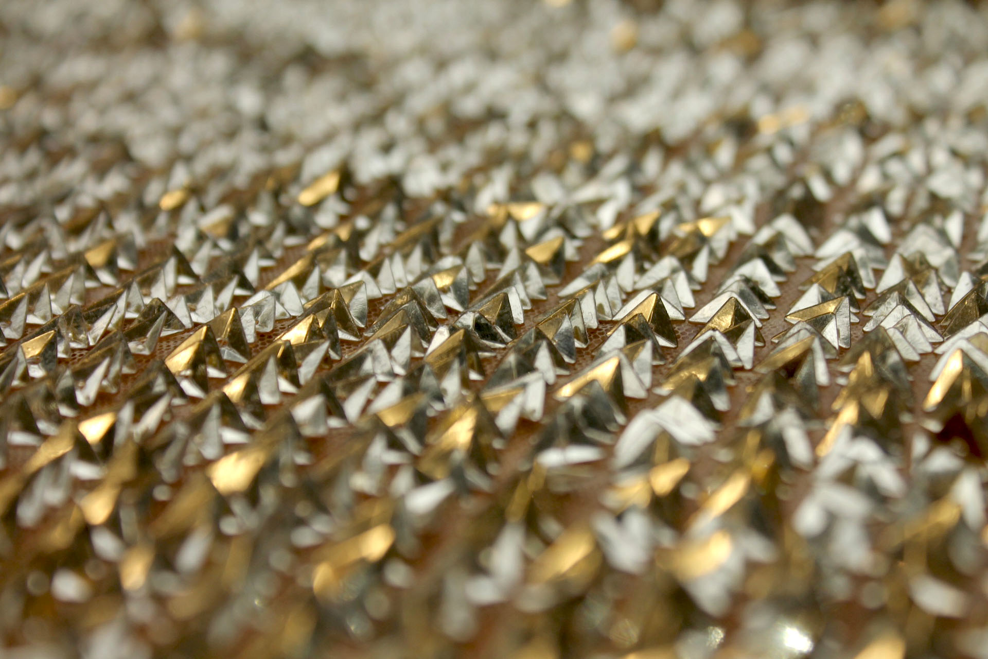 Gold Triangular Cupped Sequin on Tulle fabric, image 2 of 8