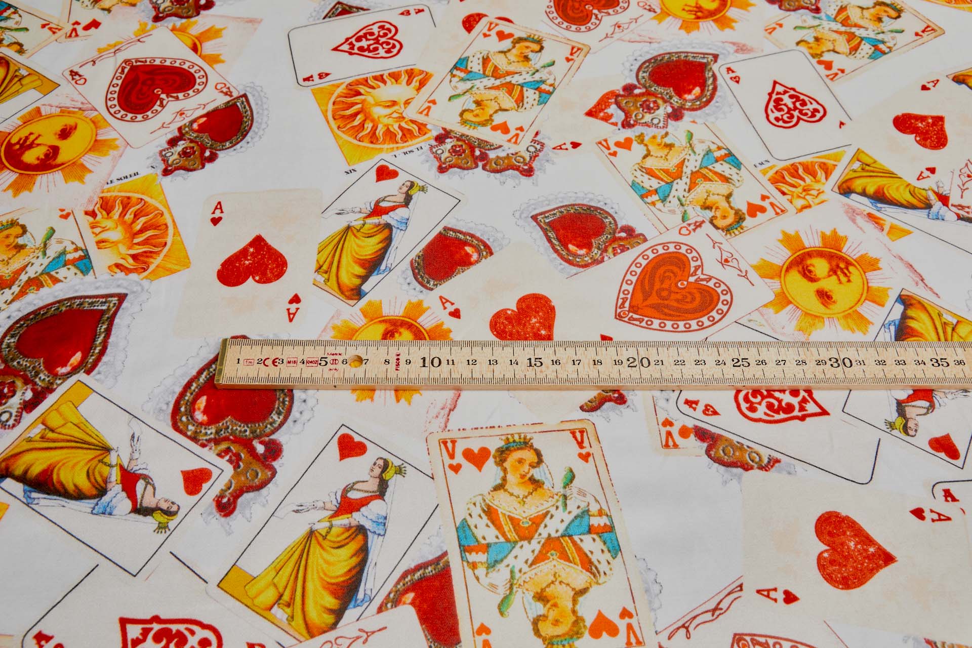 Silk and Cotton Blend Satin with Fun Playing Card Print fabric, image 3 of 9