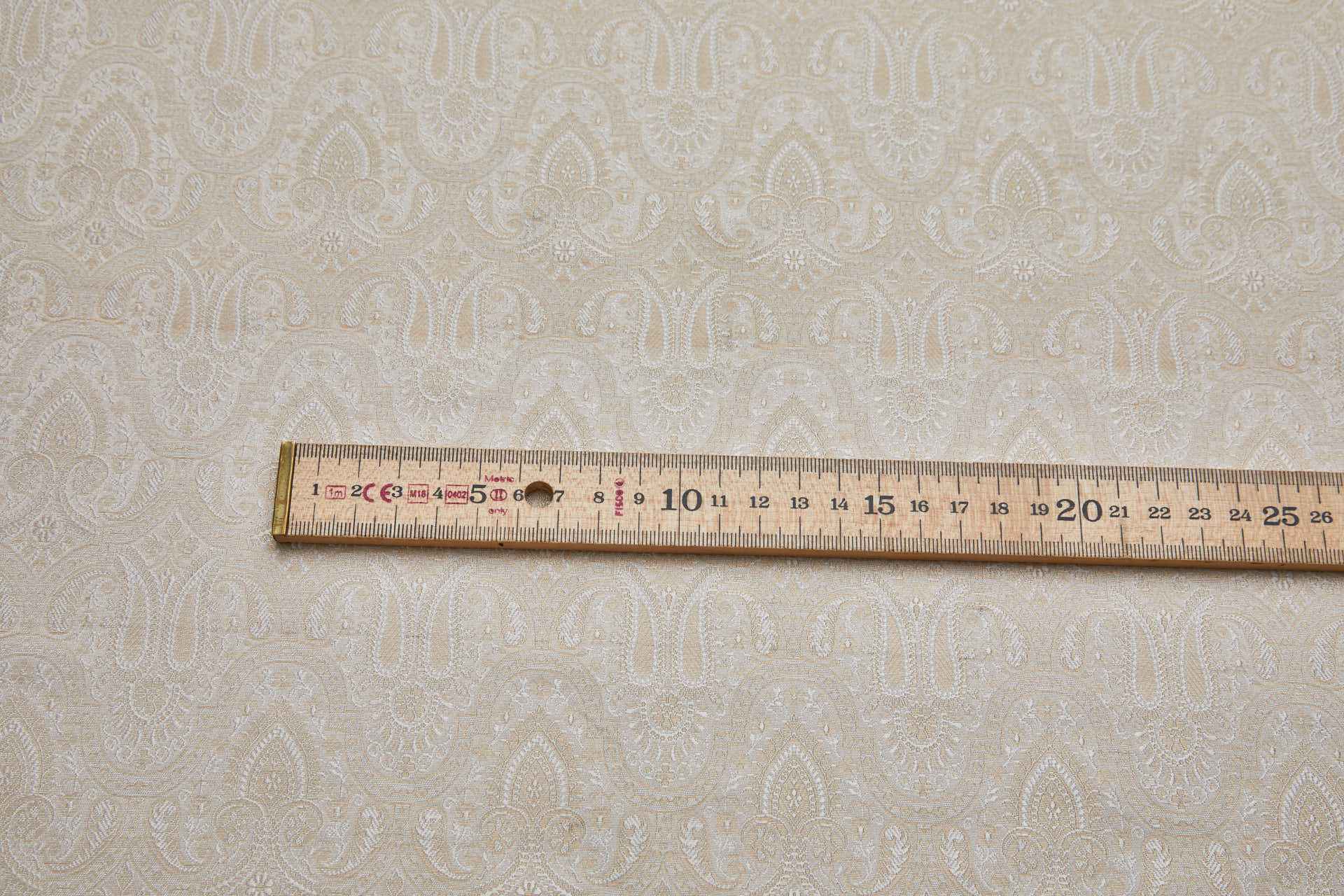 Banaras Brocade - Ivory and Gold fabric, image 6 of 9