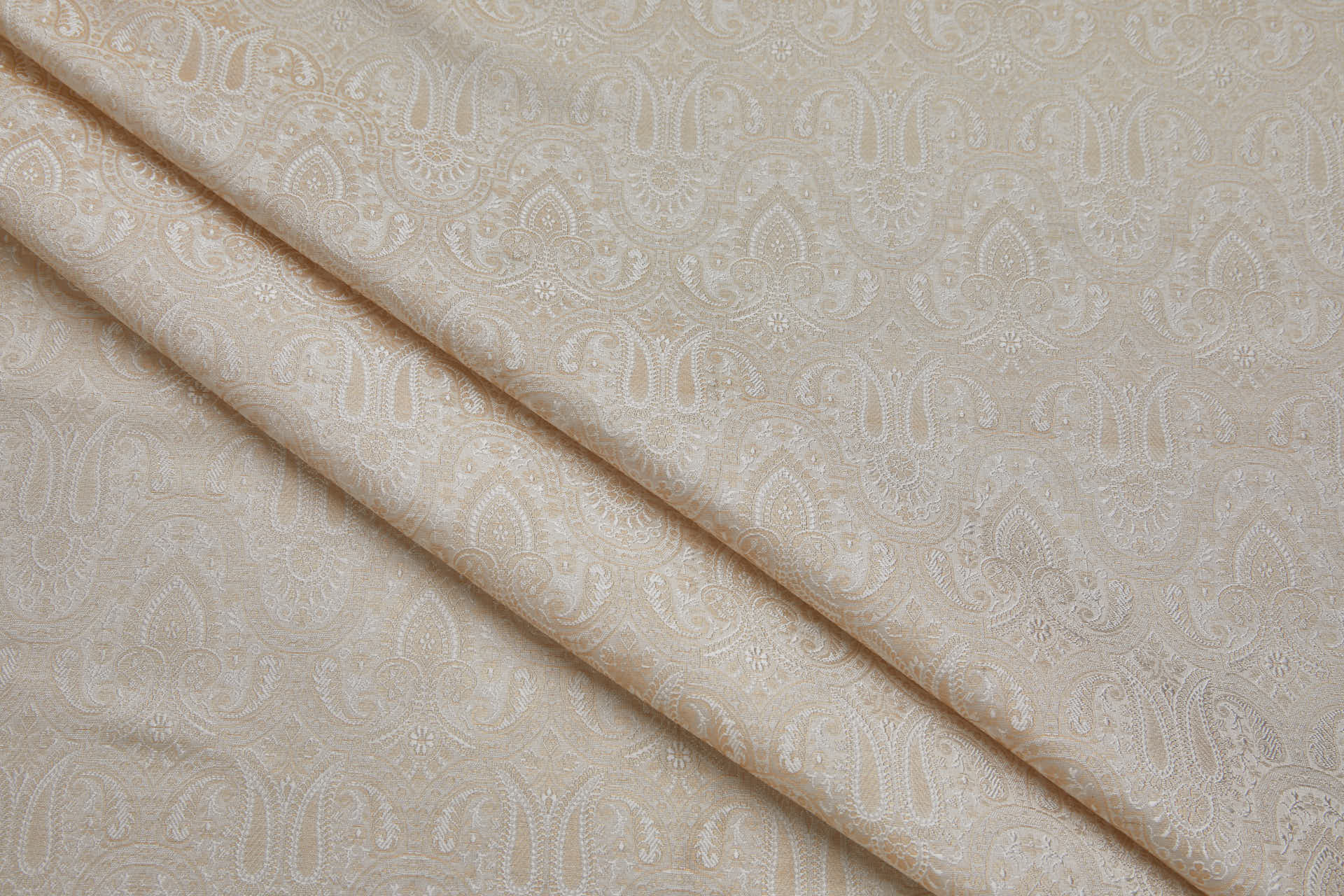 Banaras Brocade - Ivory and Gold fabric, image 3 of 9