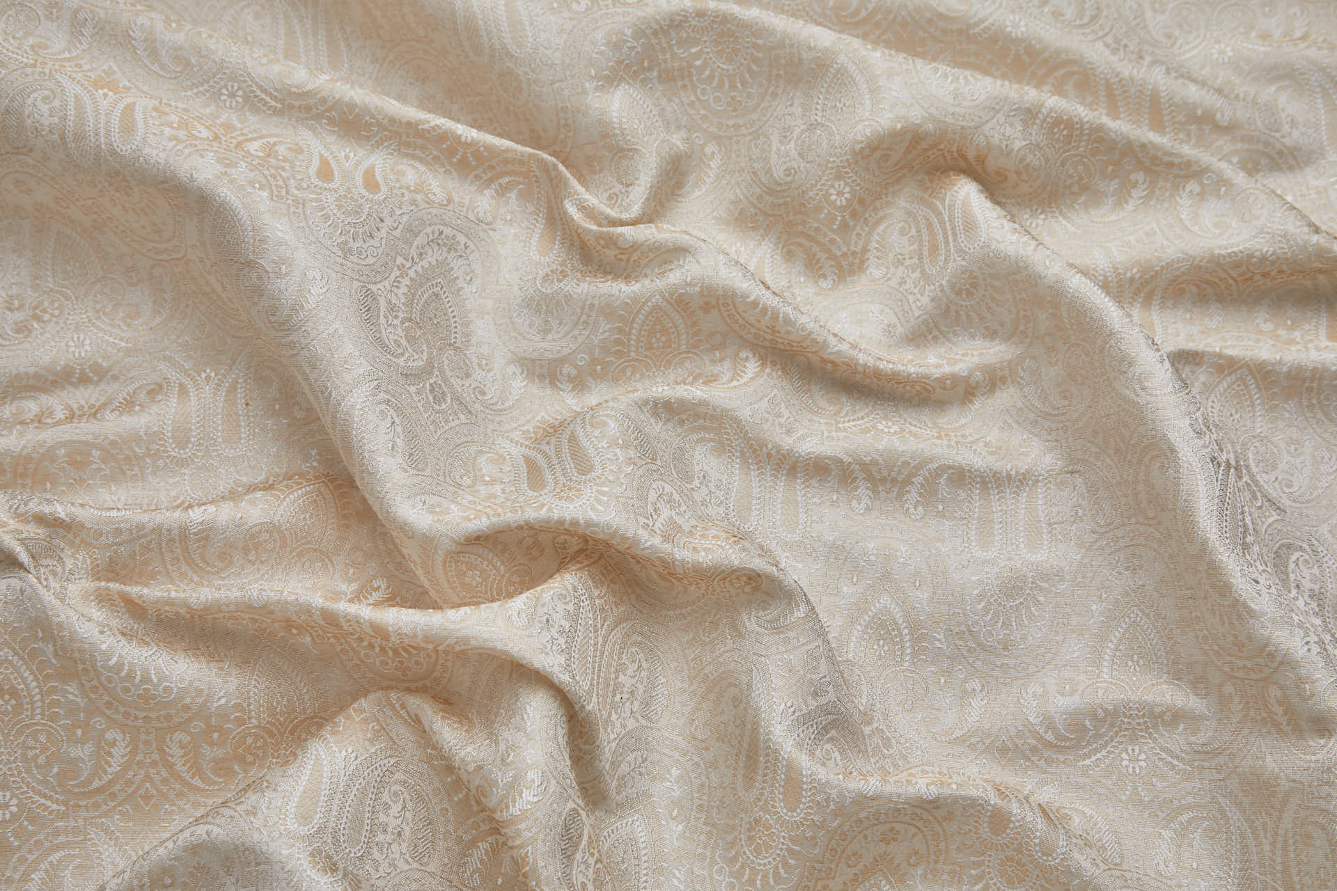 Banaras Brocade - Ivory and Gold fabric, image 7 of 9