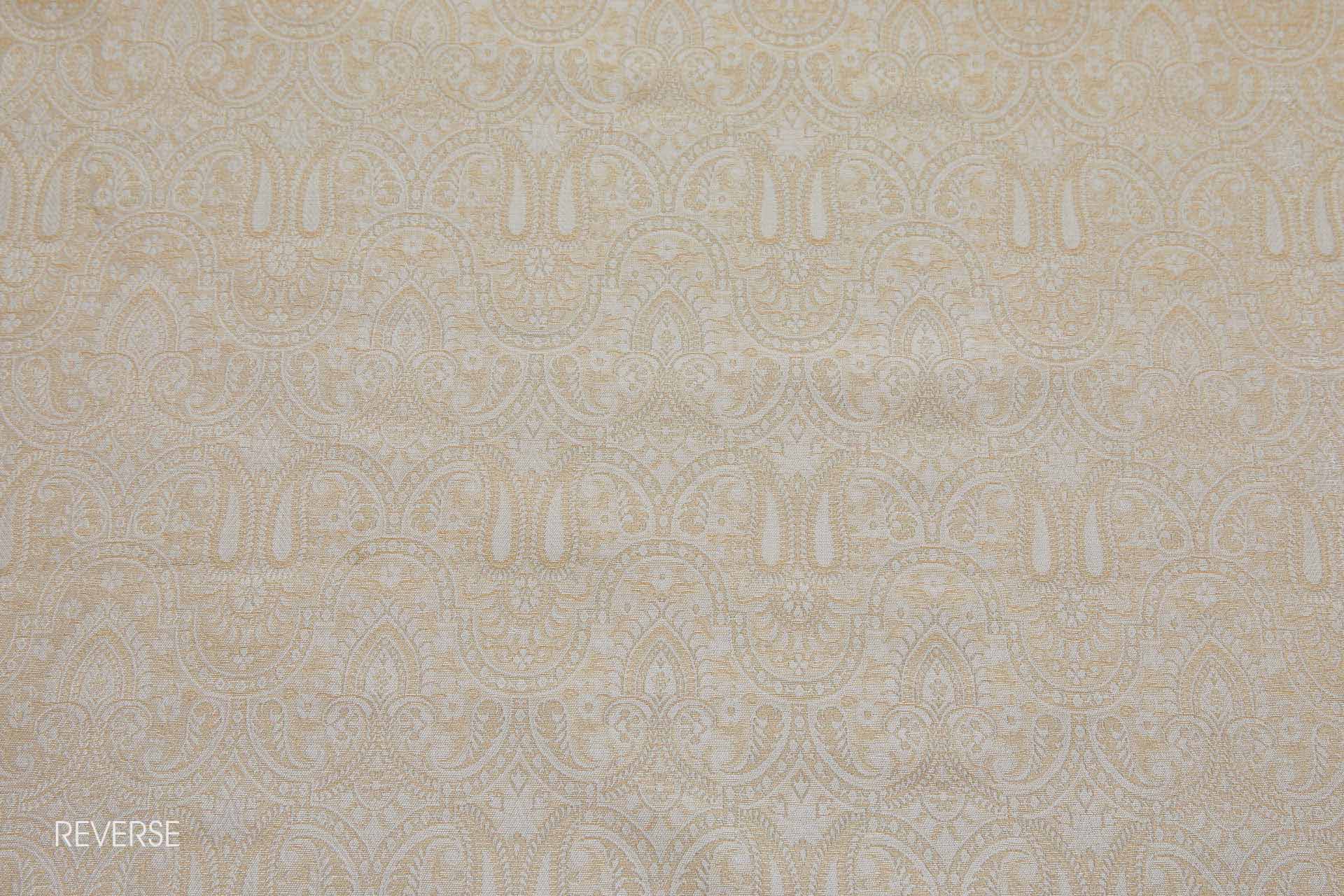 Banaras Brocade - Ivory and Gold fabric, image 5 of 9