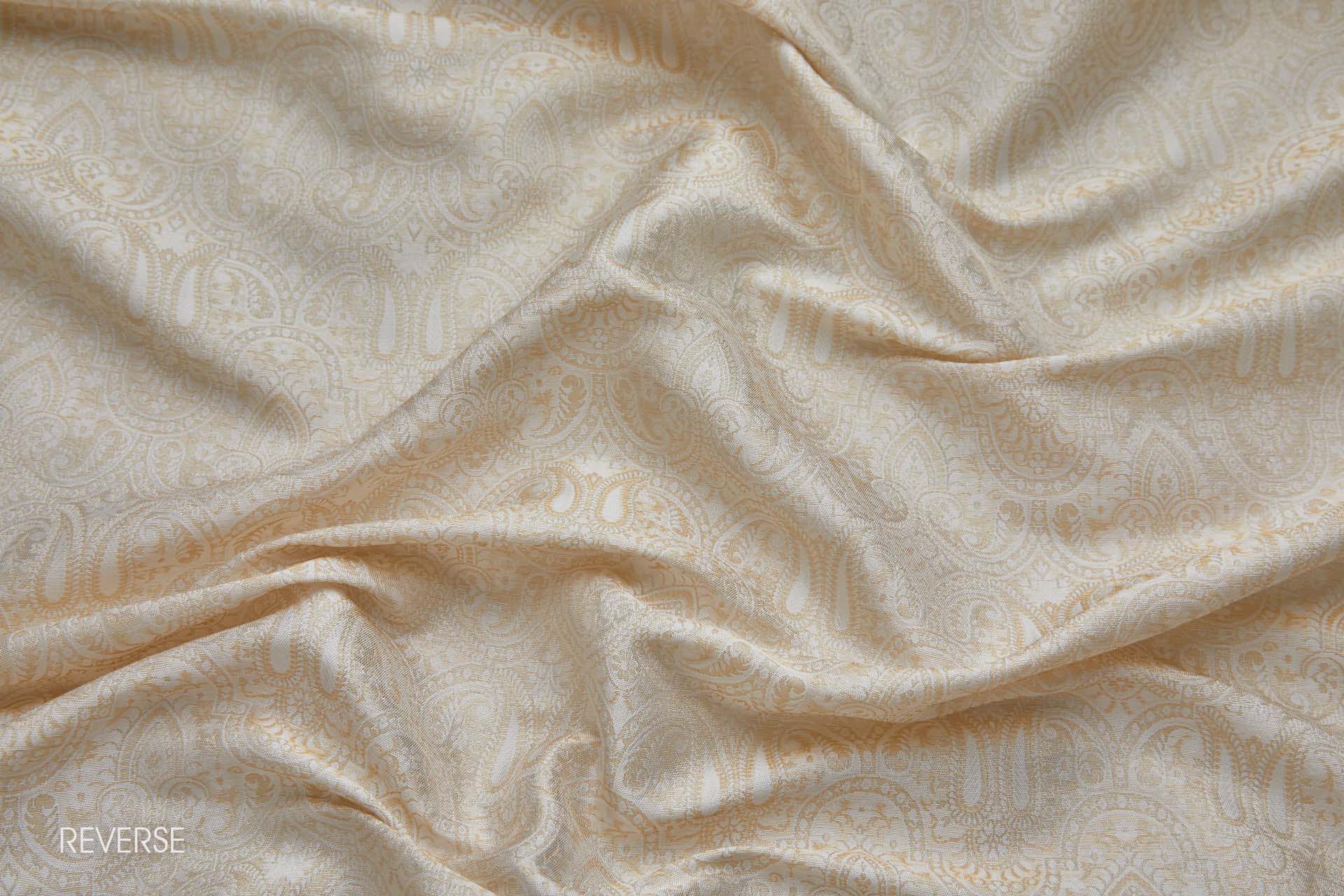Banaras Brocade - Ivory and Gold fabric, image 8 of 9