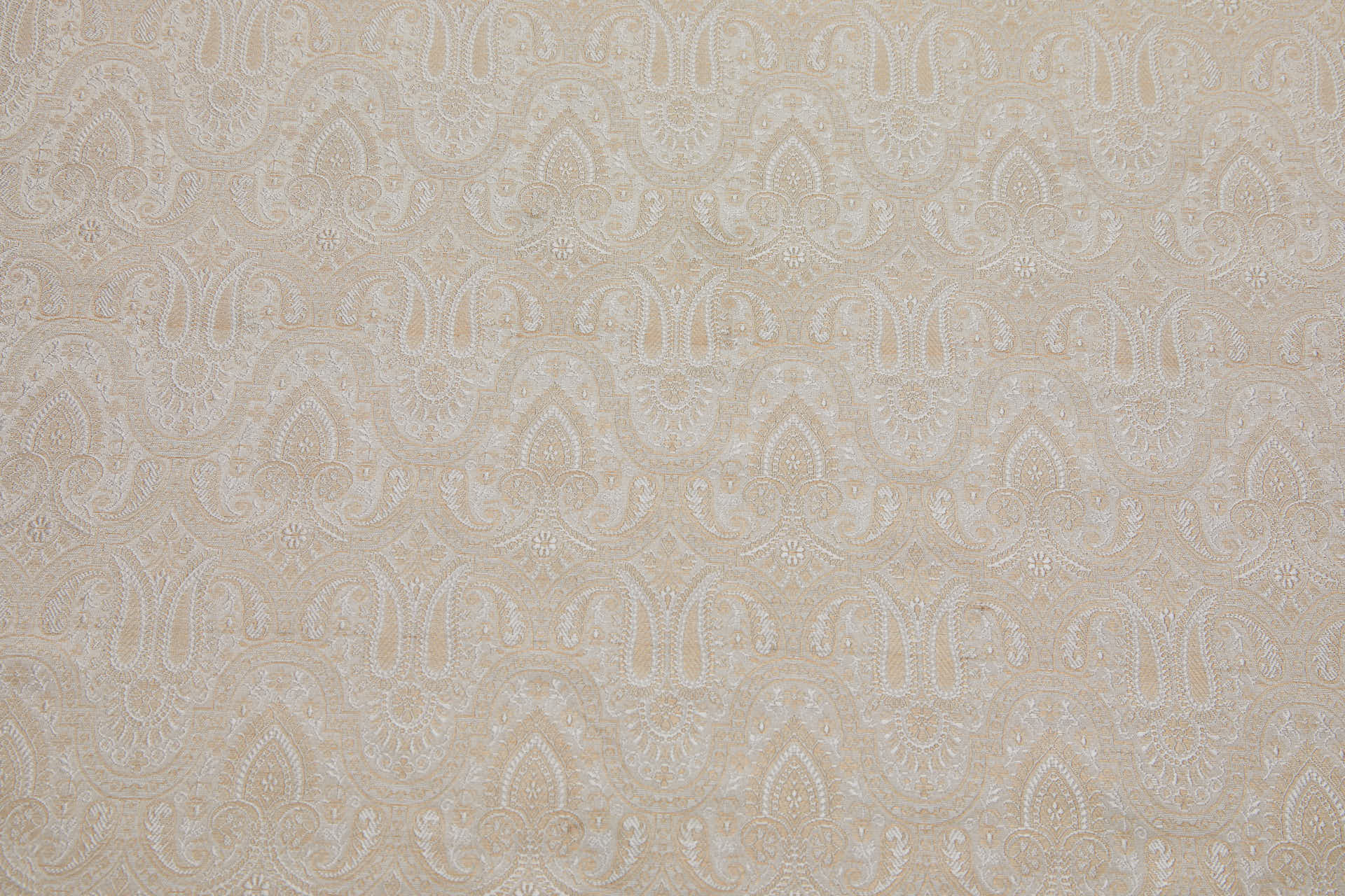 Banaras Brocade - Ivory and Gold fabric, image 9 of 9