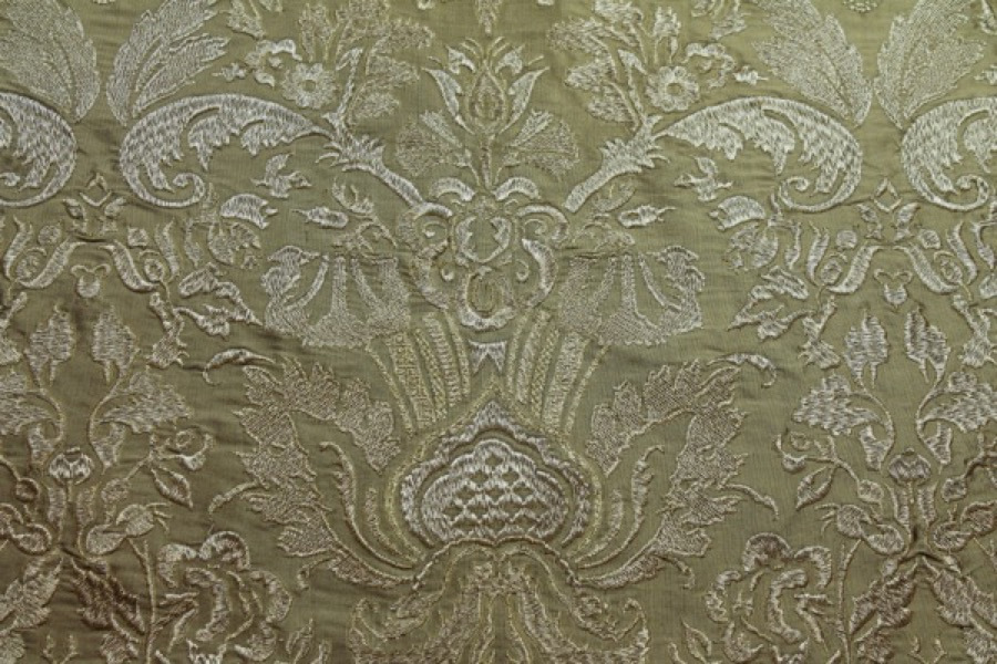 Heavy Jacquard Style Embroidery - Gold metallic fabric, image 4 of 7