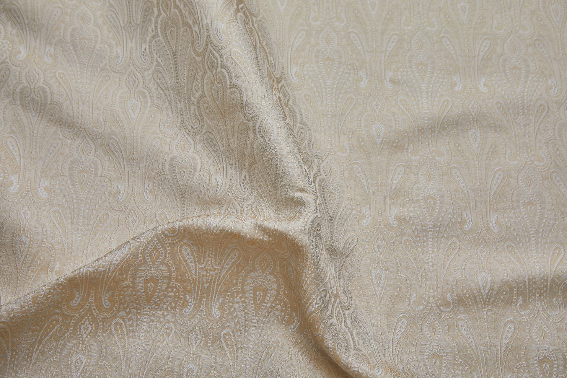 Banaras Brocade - Cream, Ivory and Gold fabric, image 2 of 10
