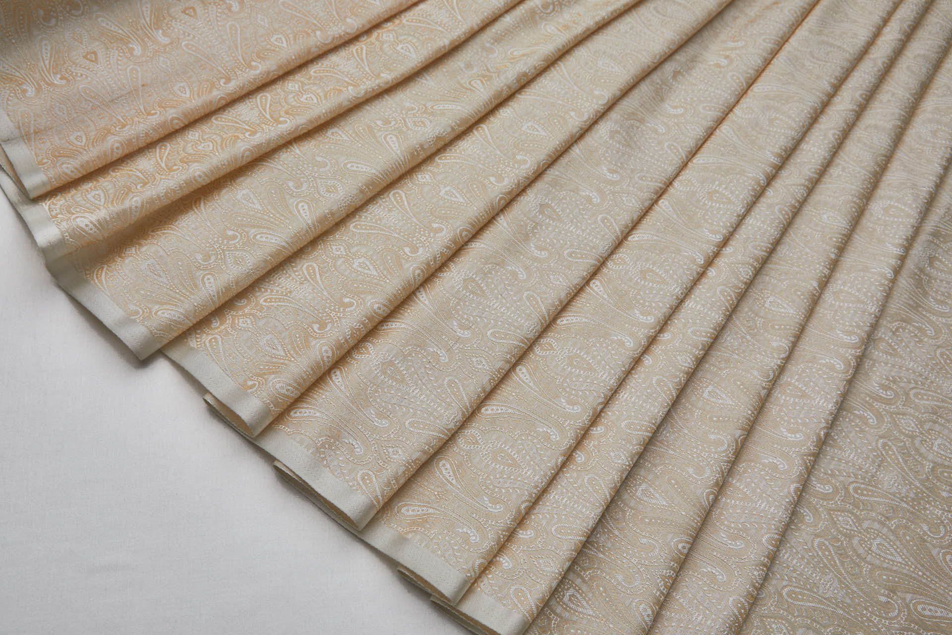 Banaras Brocade - Cream, Ivory and Gold fabric