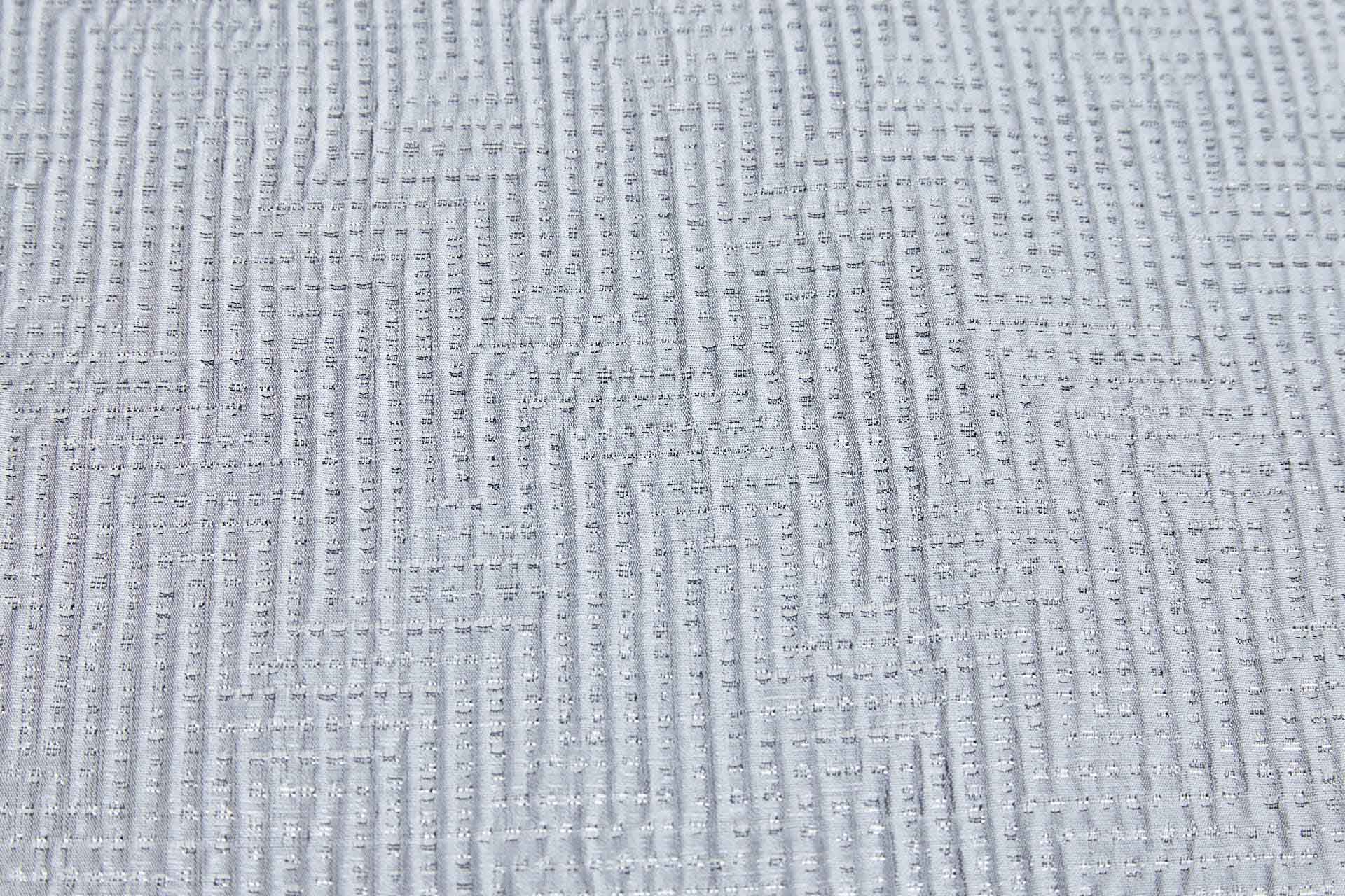 Geometric Seersucker Jacquard - Grey / Silver fabric, image 2 of 7