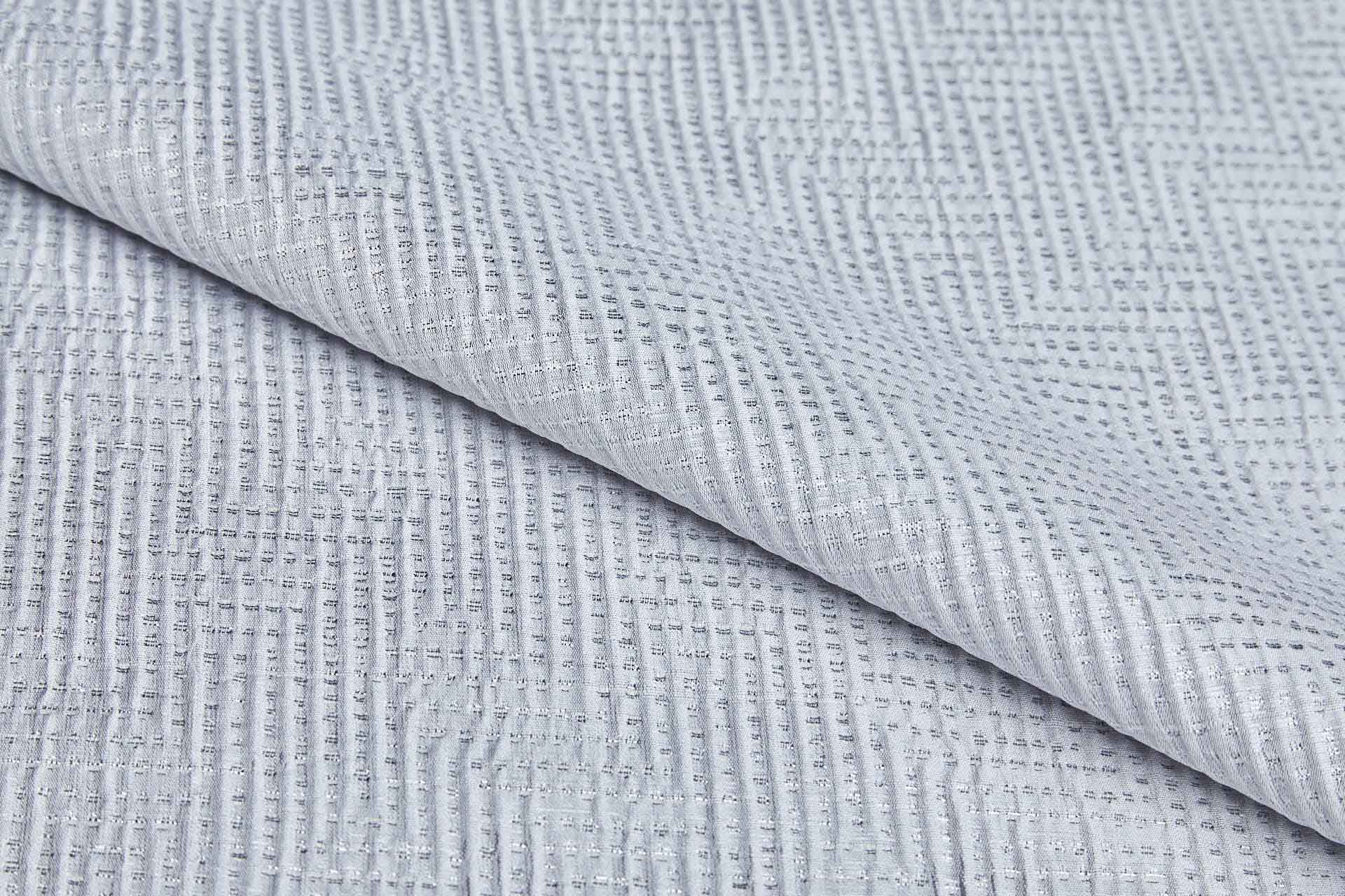 Geometric Seersucker Jacquard - Grey / Silver fabric