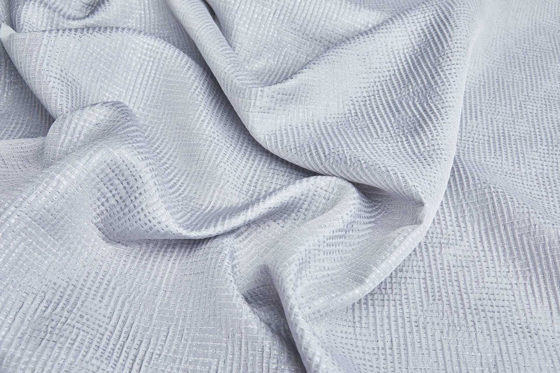 Geometric Seersucker Jacquard - Grey / Silver fabric, image 4 of 7