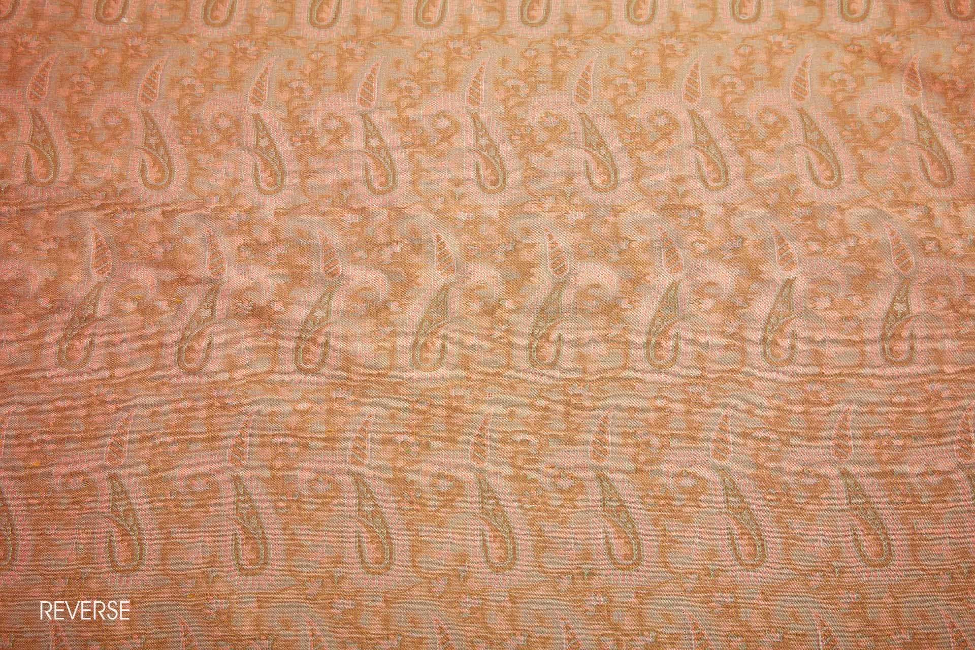 Banaras Brocade - Large Red Green and Yellow Paisley fabric, image 8 of 11