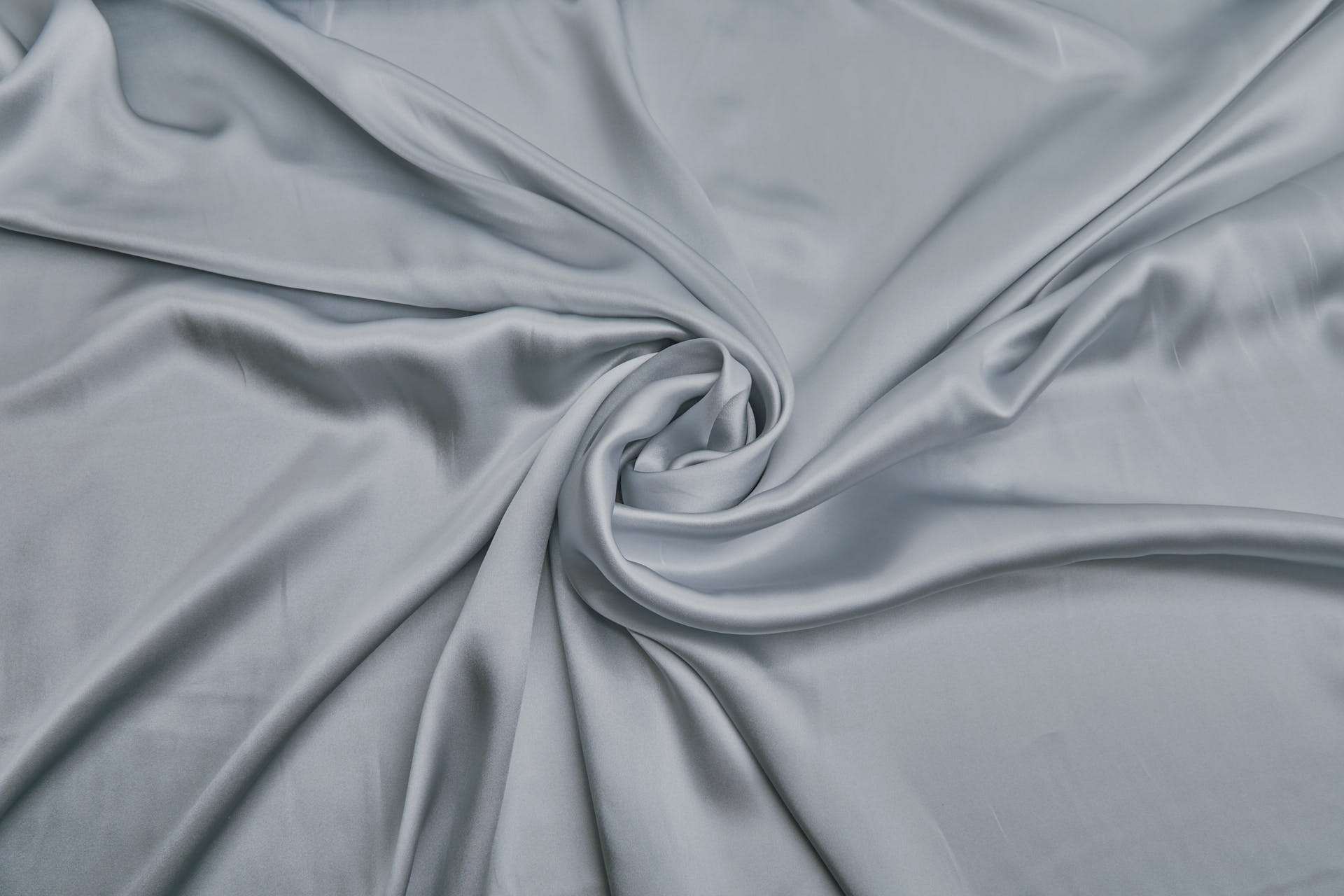 Silver Grey Silk Satin - 140cm wide fabric