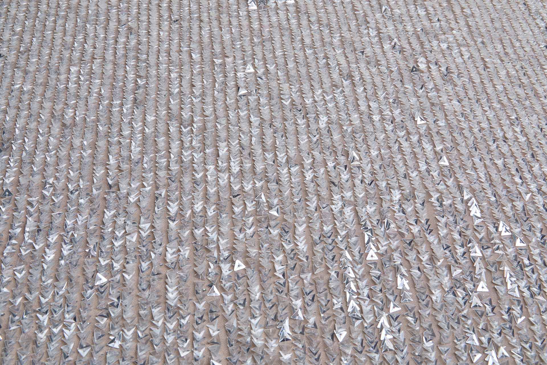 Ivory Triangular Cupped Sequin on Tulle fabric, image 7 of 7