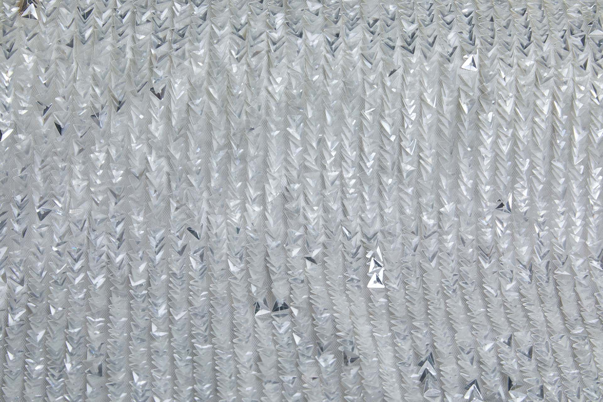 Ivory Triangular Cupped Sequin on Tulle fabric, image 6 of 7