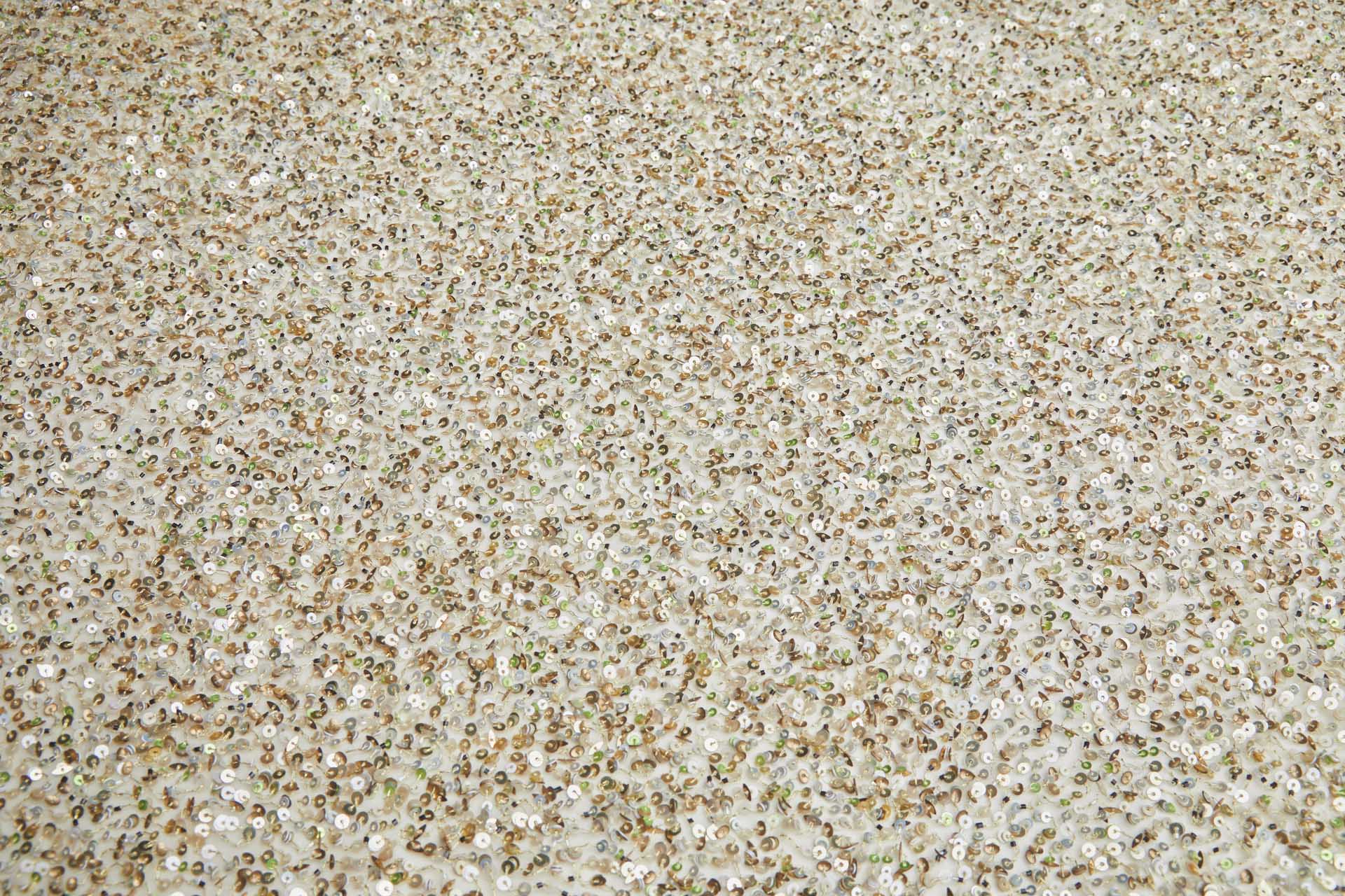 Bronze, Gold and Green Mixed Sequins on Nude Tulle fabric, image 10 of 10
