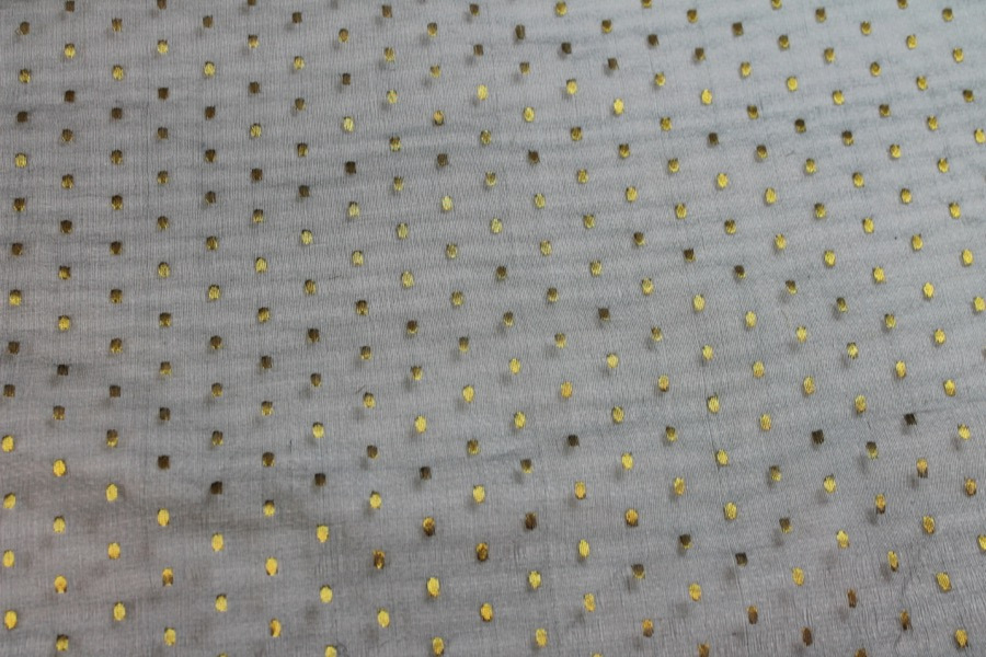 Silk Organza - Black with Gold Spots - 1.1m Piece fabric, image 8 of 8