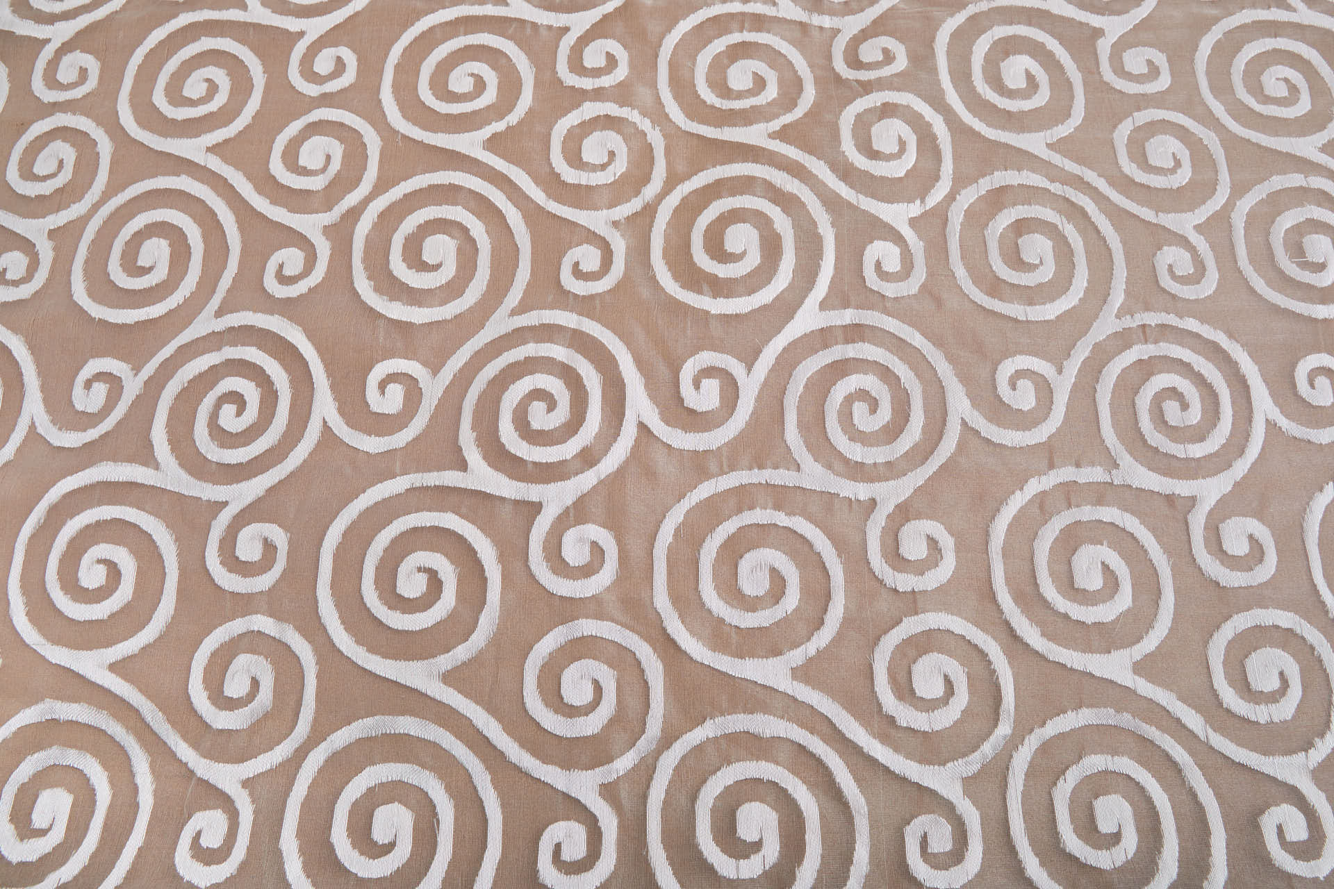 Silk Organza - Ivory with Ivory Swirls fabric, image 3 of 10