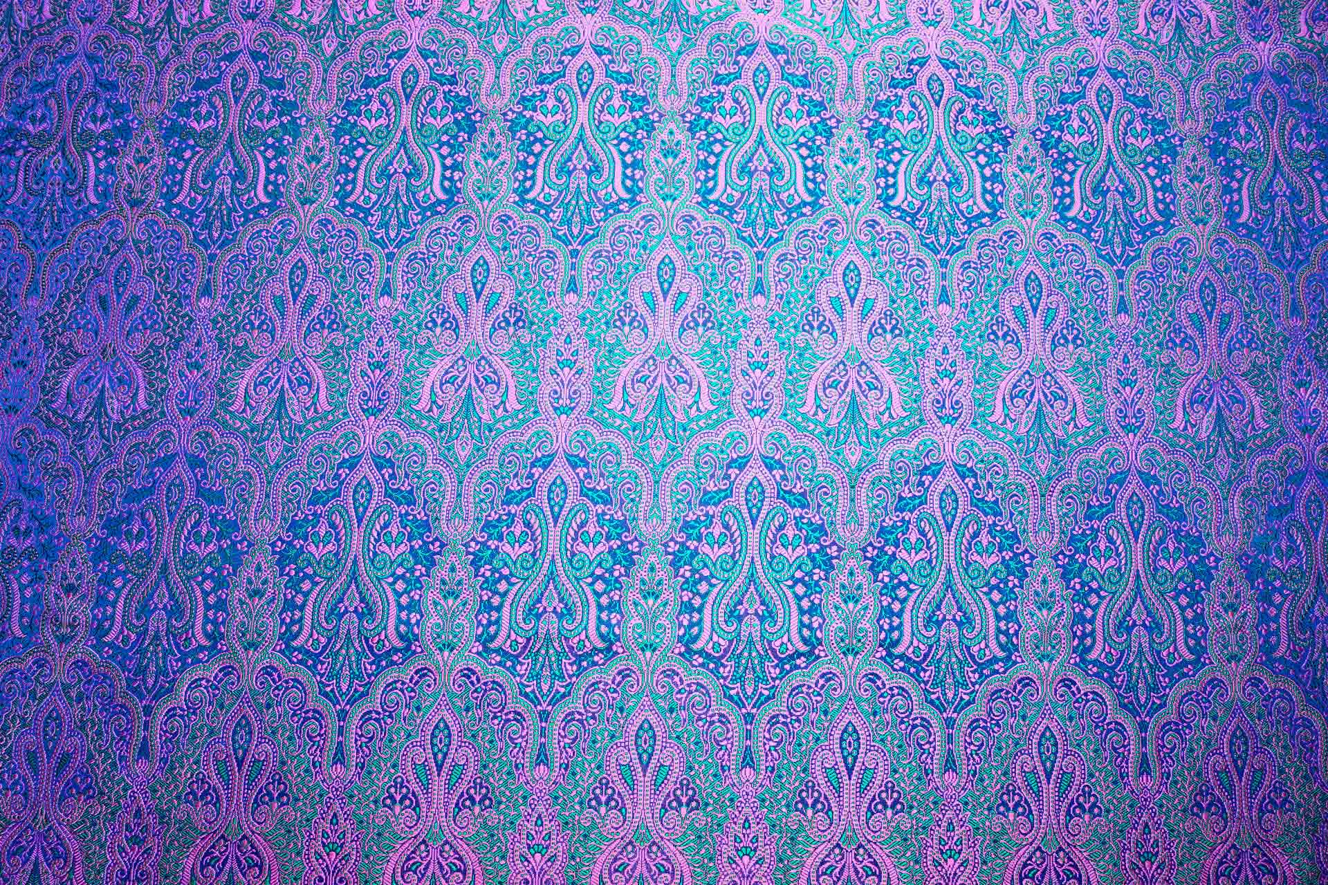Banaras Brocade - Pink, Emerald and Electric Blue fabric, image 10 of 10