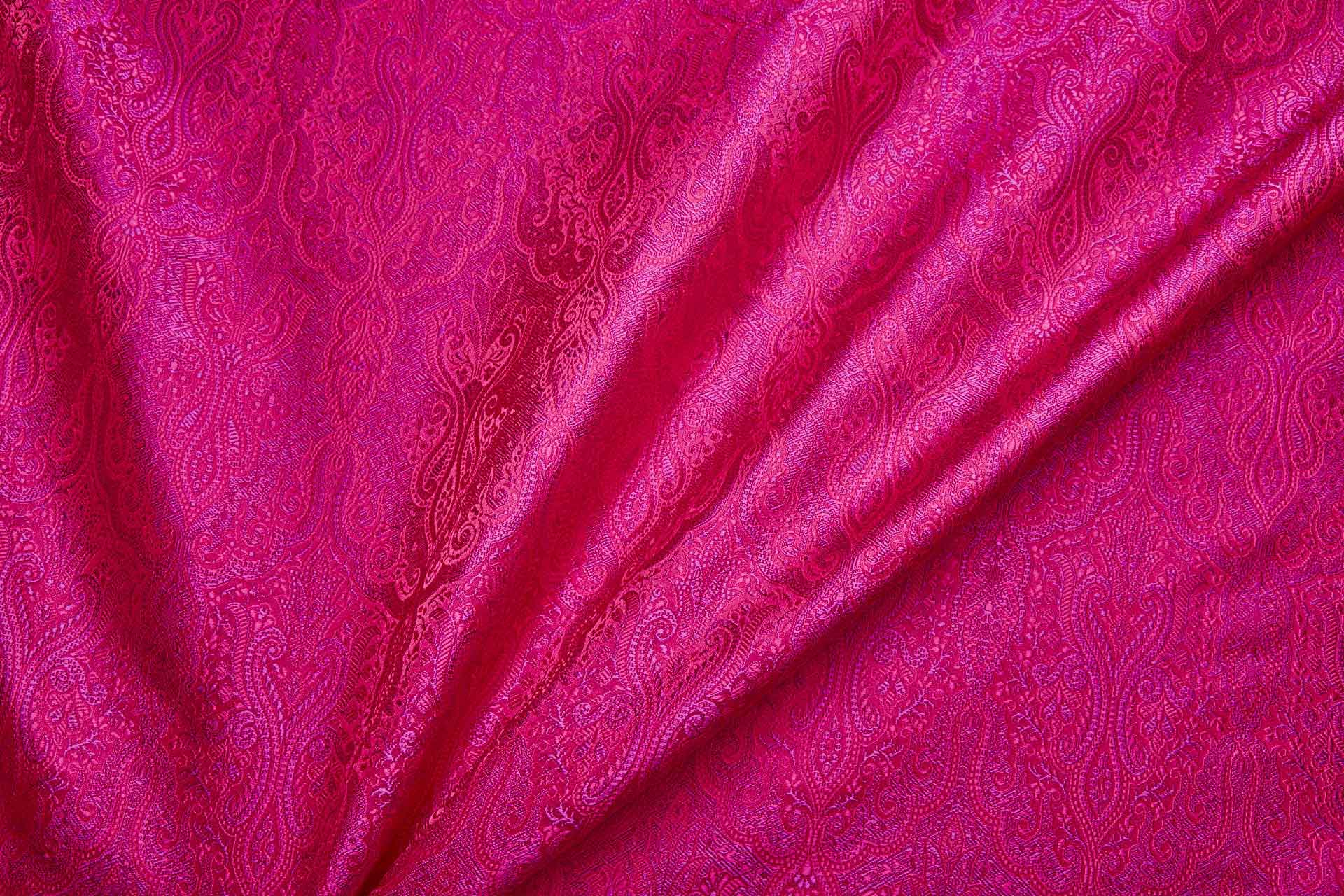 Banaras Brocade - Fuchsia, Red and Magenta fabric, image 4 of 11