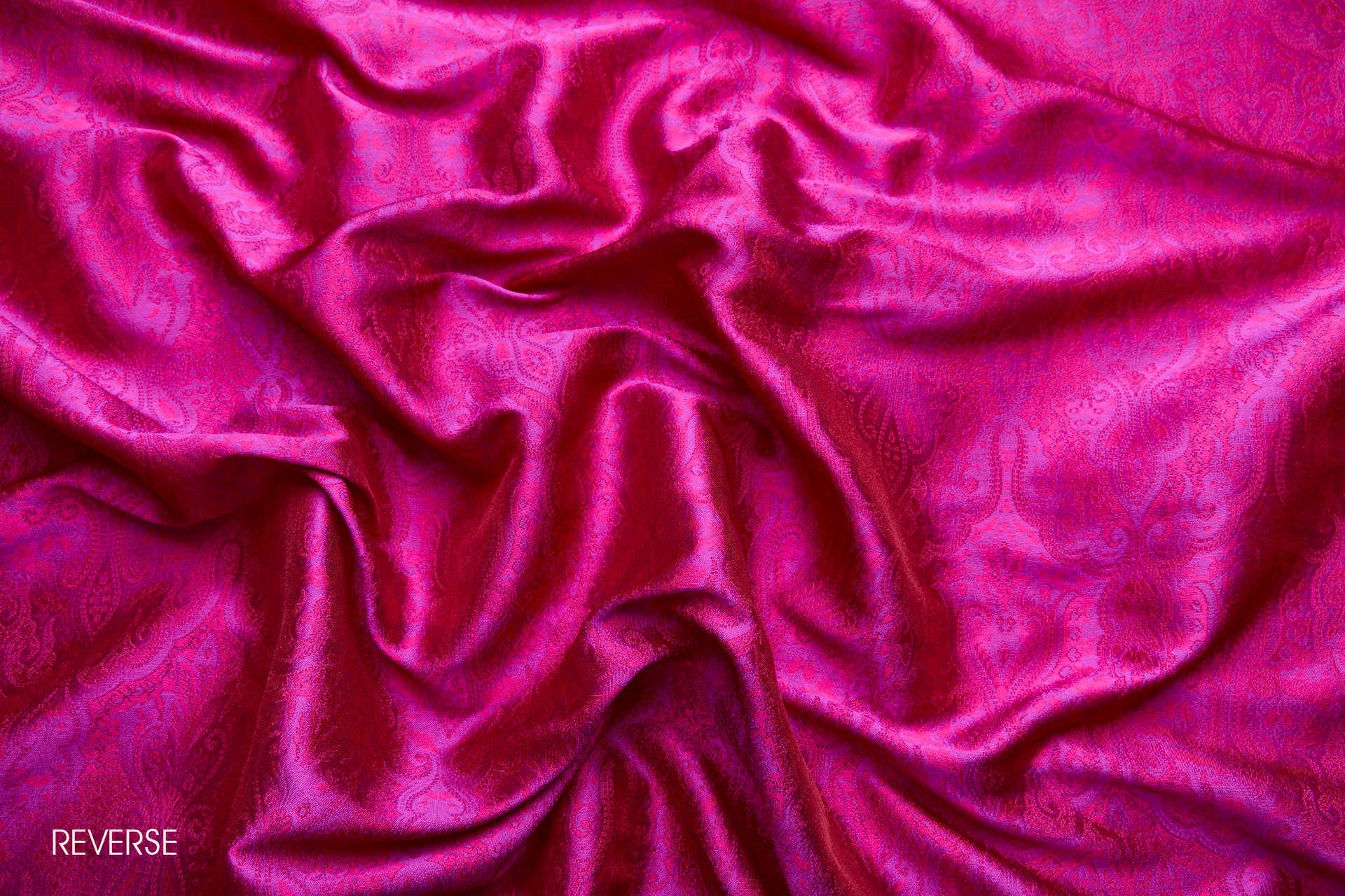 Banaras Brocade - Fuchsia, Red and Magenta fabric, image 9 of 11