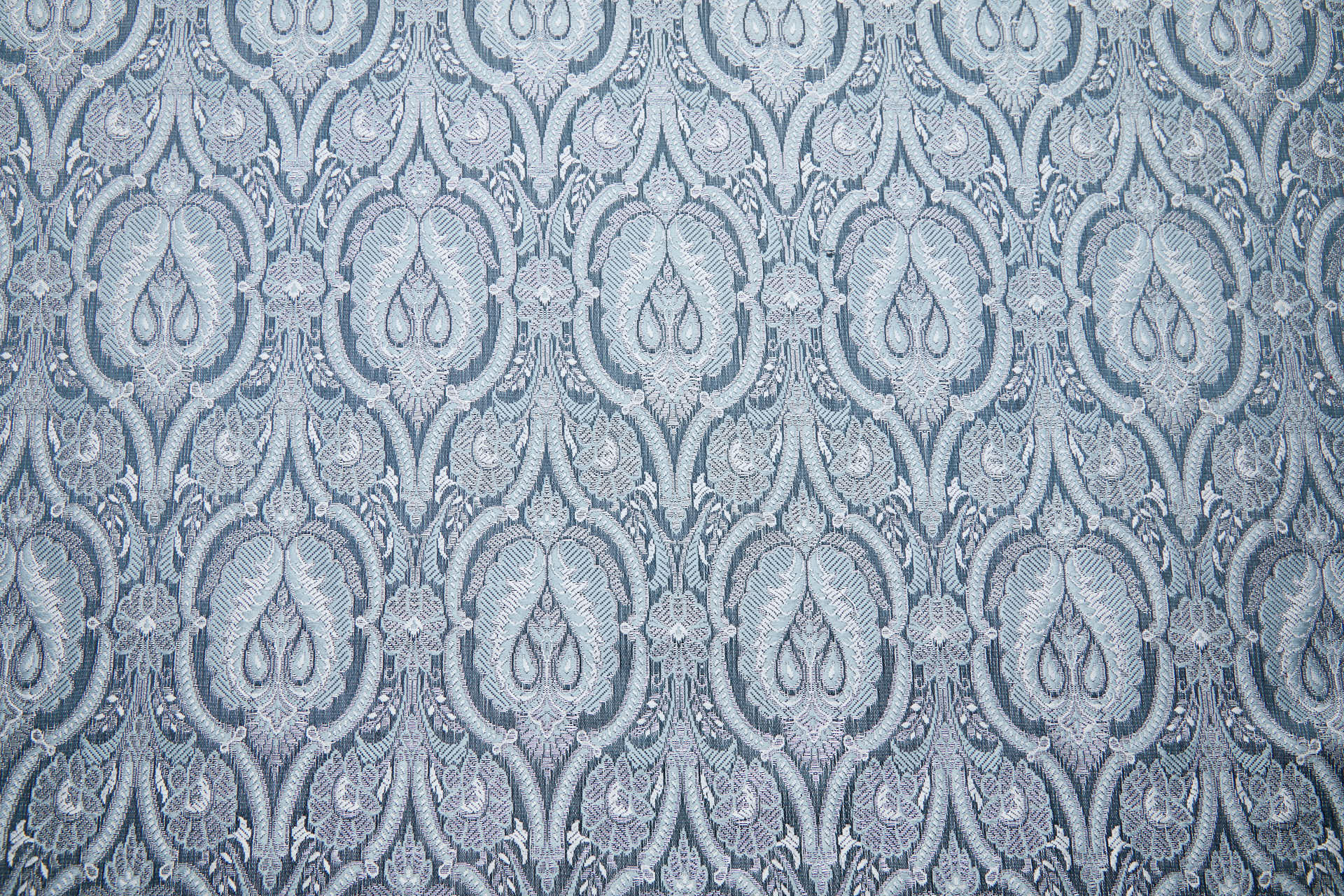 Banaras Brocade - Dark Teal, Duck Egg and Silver fabric