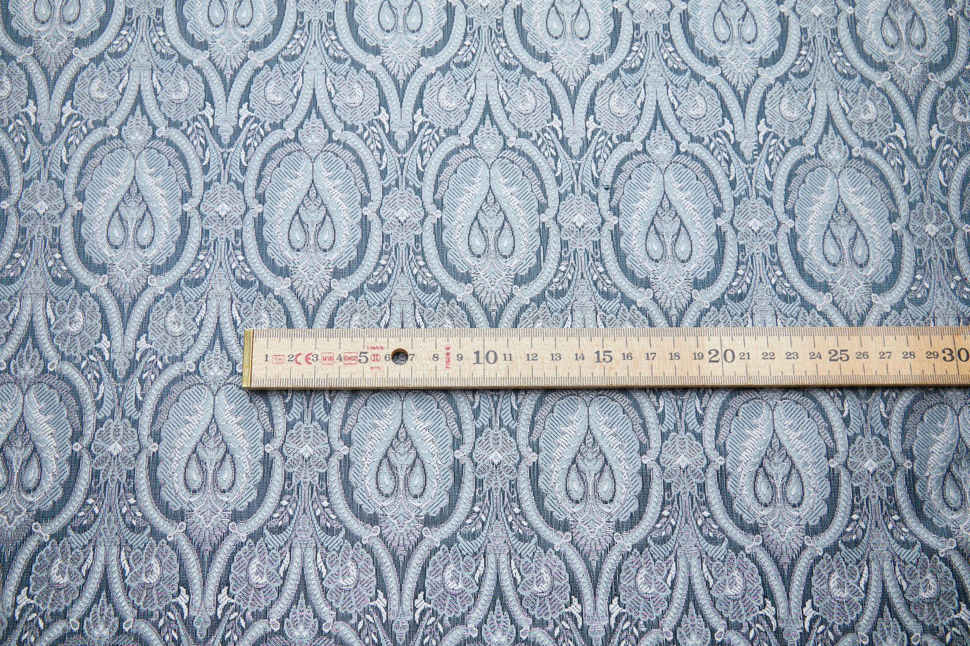 Banaras Brocade - Dark Teal, Duck Egg and Silver fabric, image 2 of 8