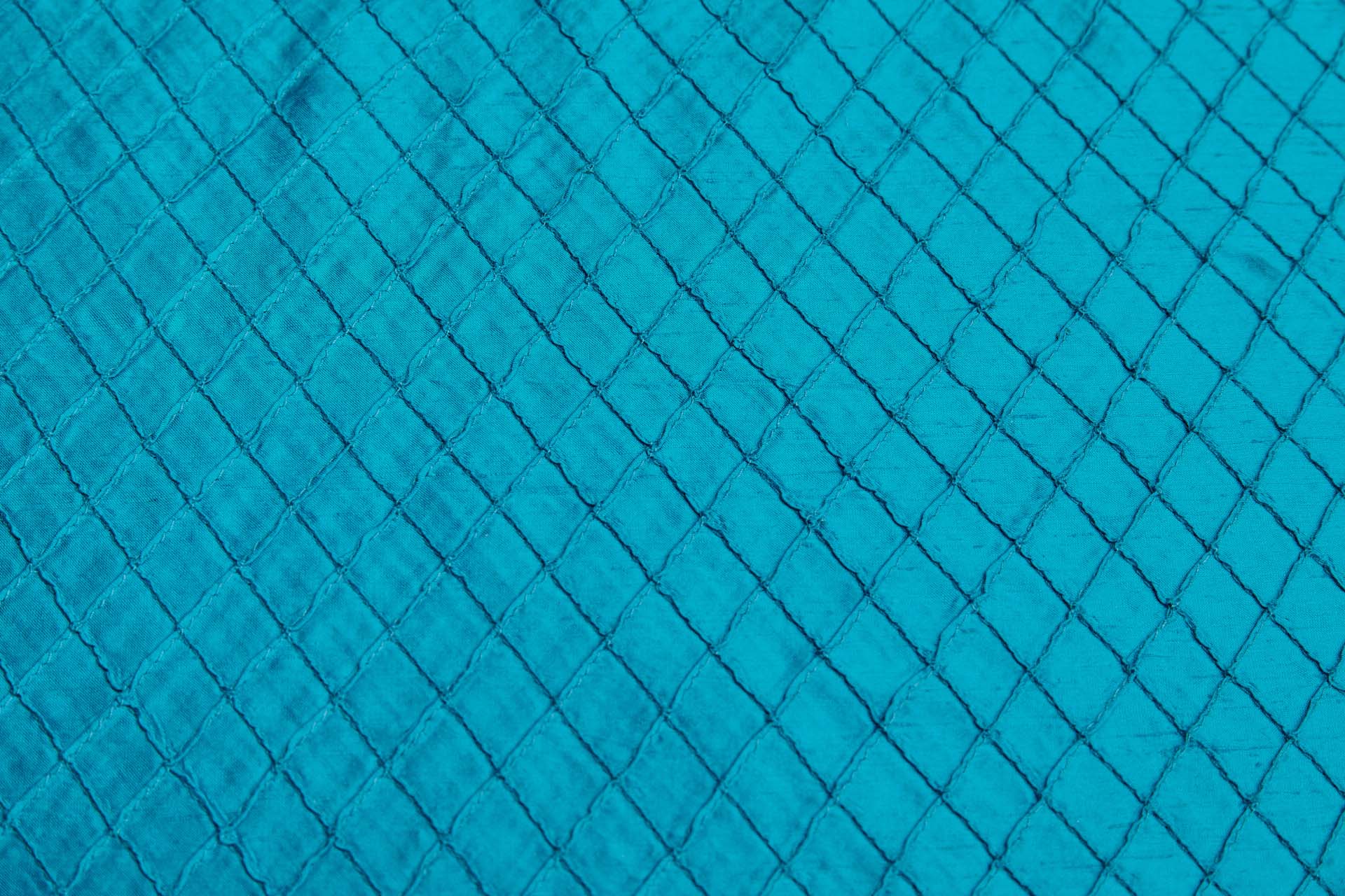 Diamond Pintuck Silk Dupion - Turquoise fabric, image 7 of 7