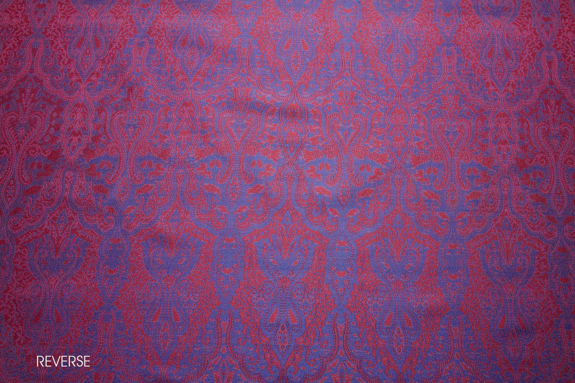 Banaras Brocade - Red, Maroon and Royal Blue fabric, image 5 of 11