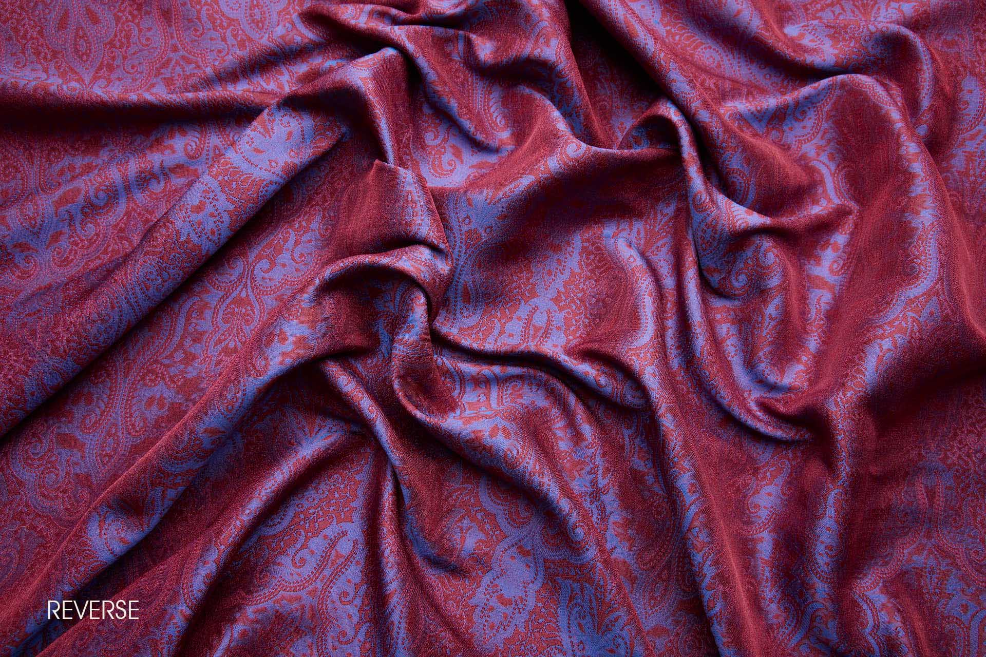 Banaras Brocade - Red, Maroon and Royal Blue fabric, image 4 of 11