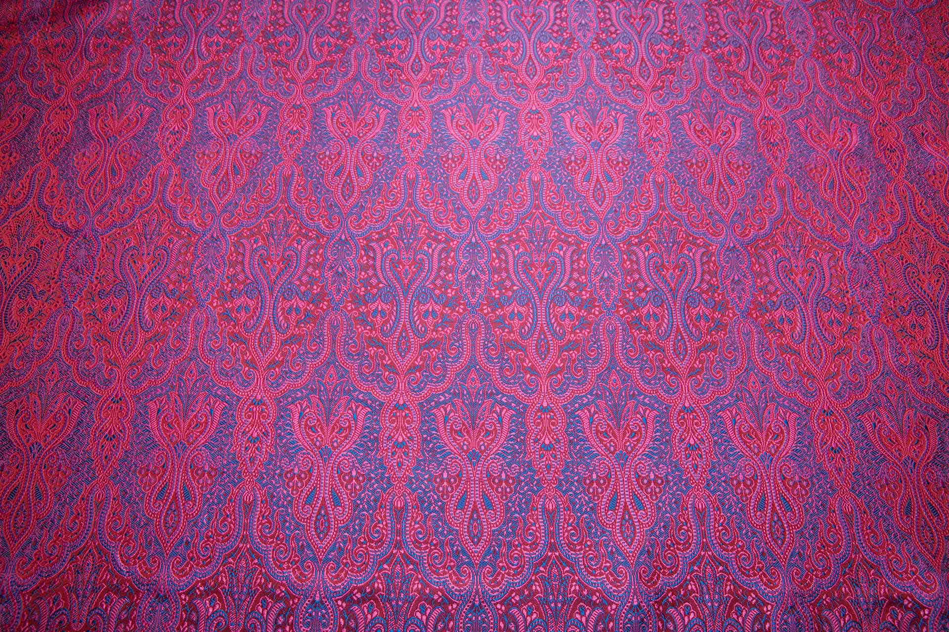Banaras Brocade - Fuchsia, Red and Royal Blue fabric, image 11 of 11