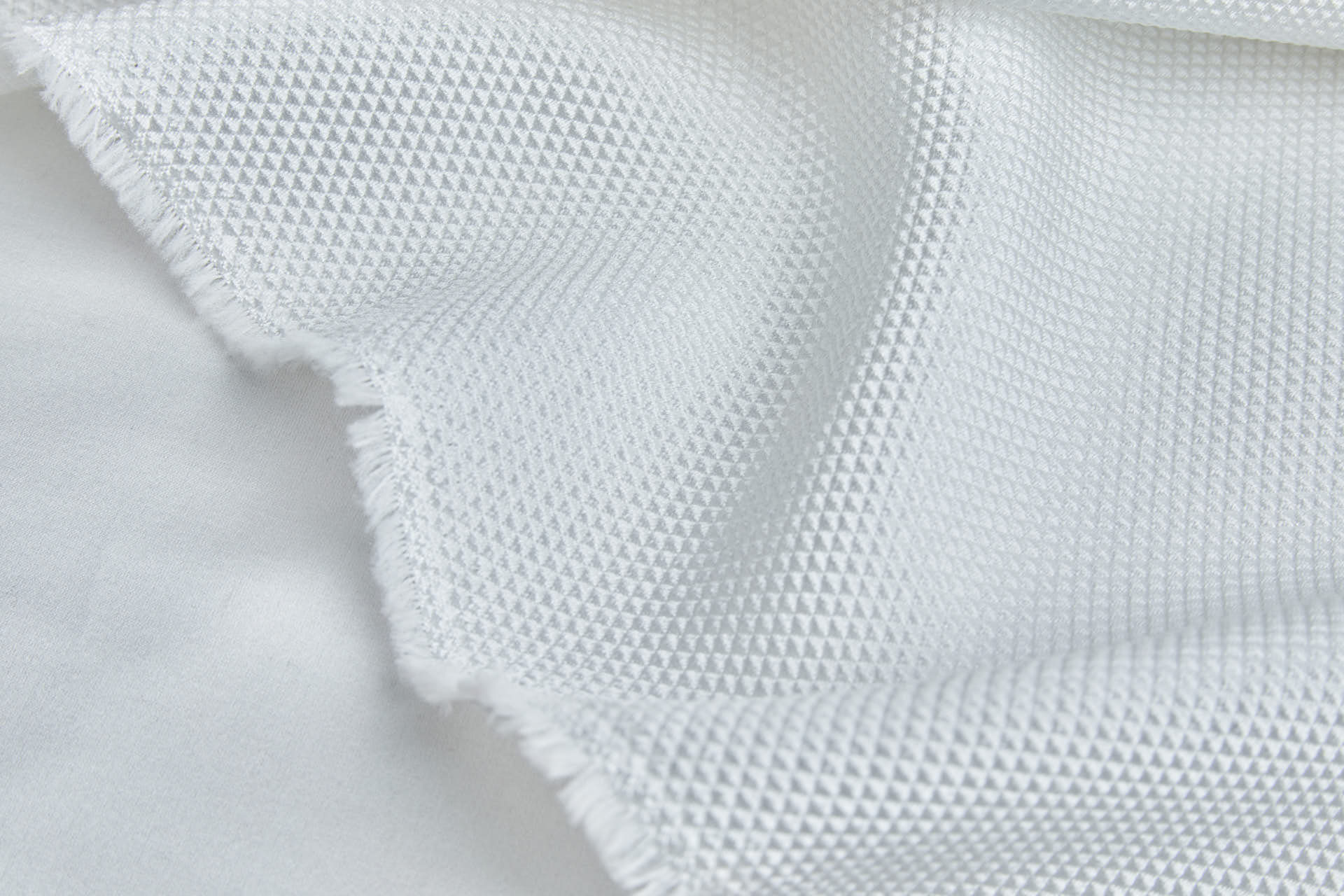 Mini Diamond Waffle Effect Jacquard - Ivory fabric, image 4 of 7