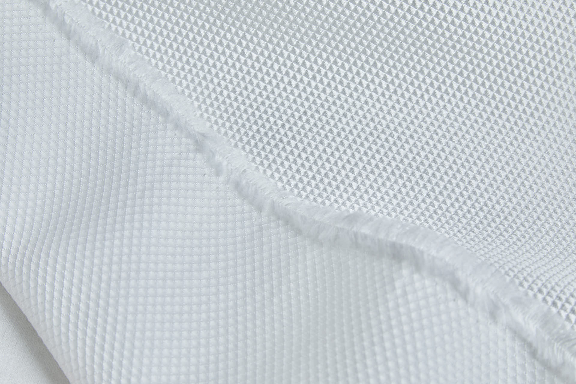 Mini Diamond Waffle Effect Jacquard - Ivory fabric, image 5 of 7