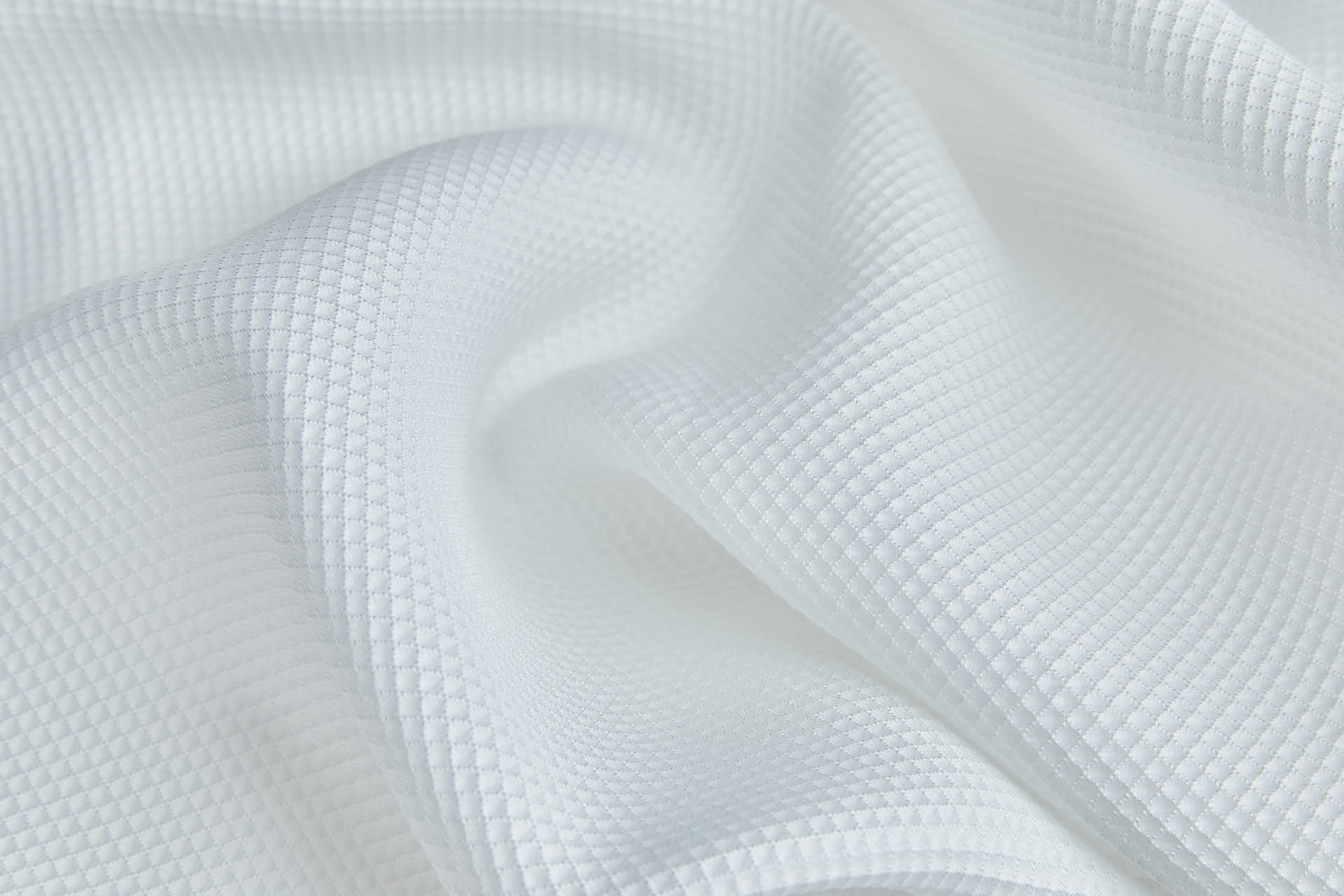 Mini Diamond Waffle Effect Jacquard - Ivory fabric, image 6 of 7