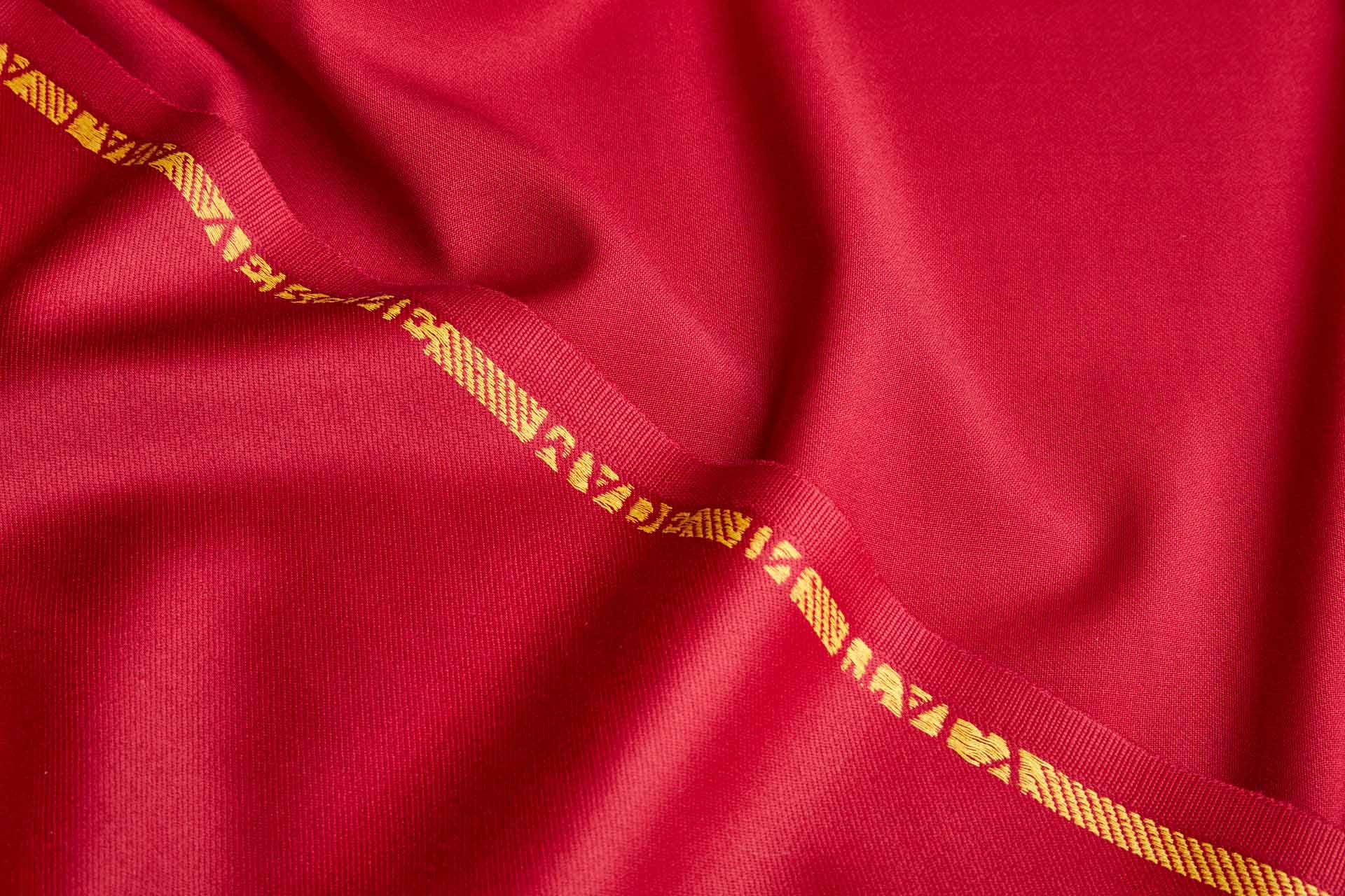 Luxury Italian Wool Suiting - Red fabric