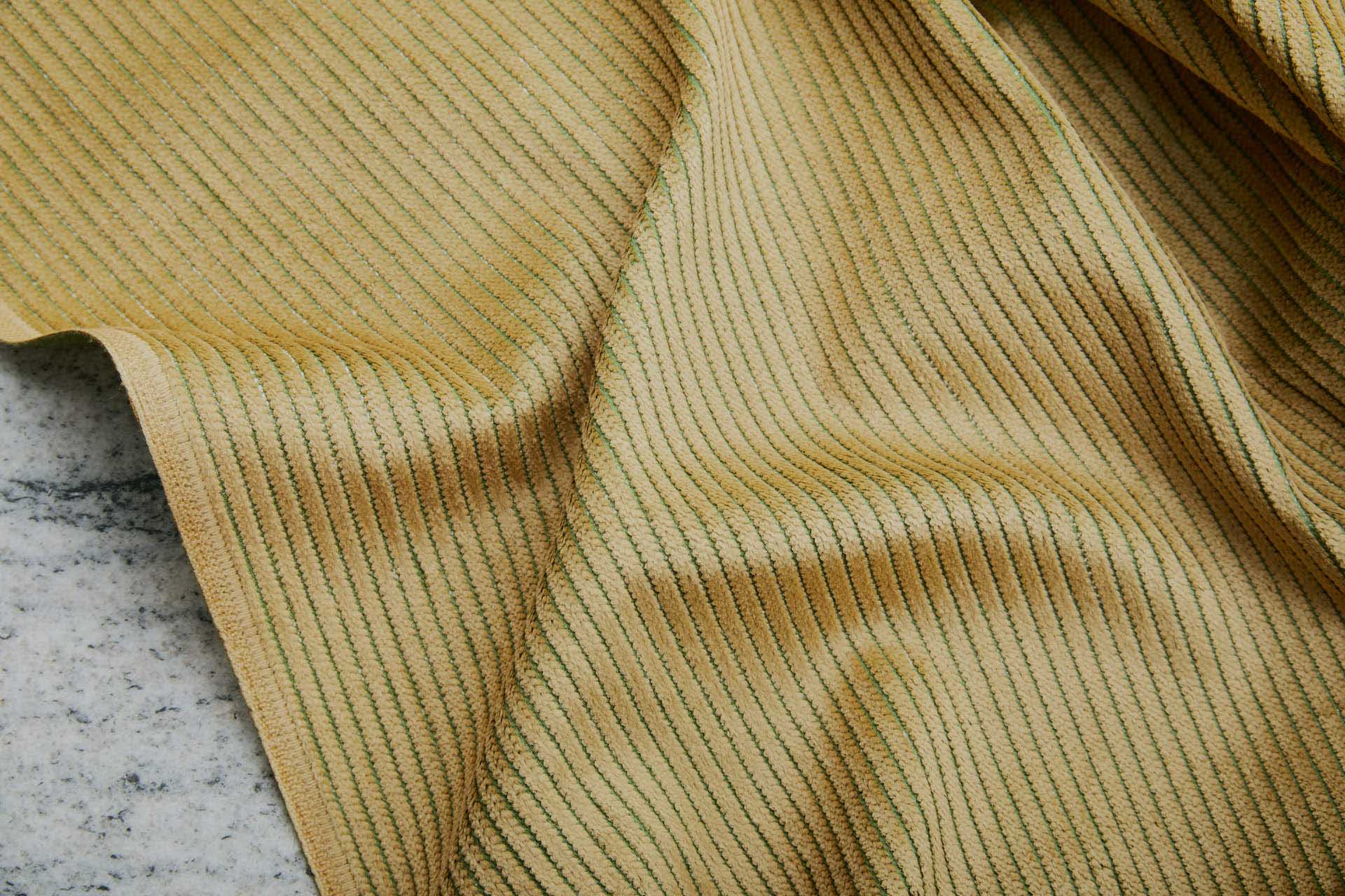 Wide Rib Corduroy - Mustard on Leaf Green fabric, image 4 of 7